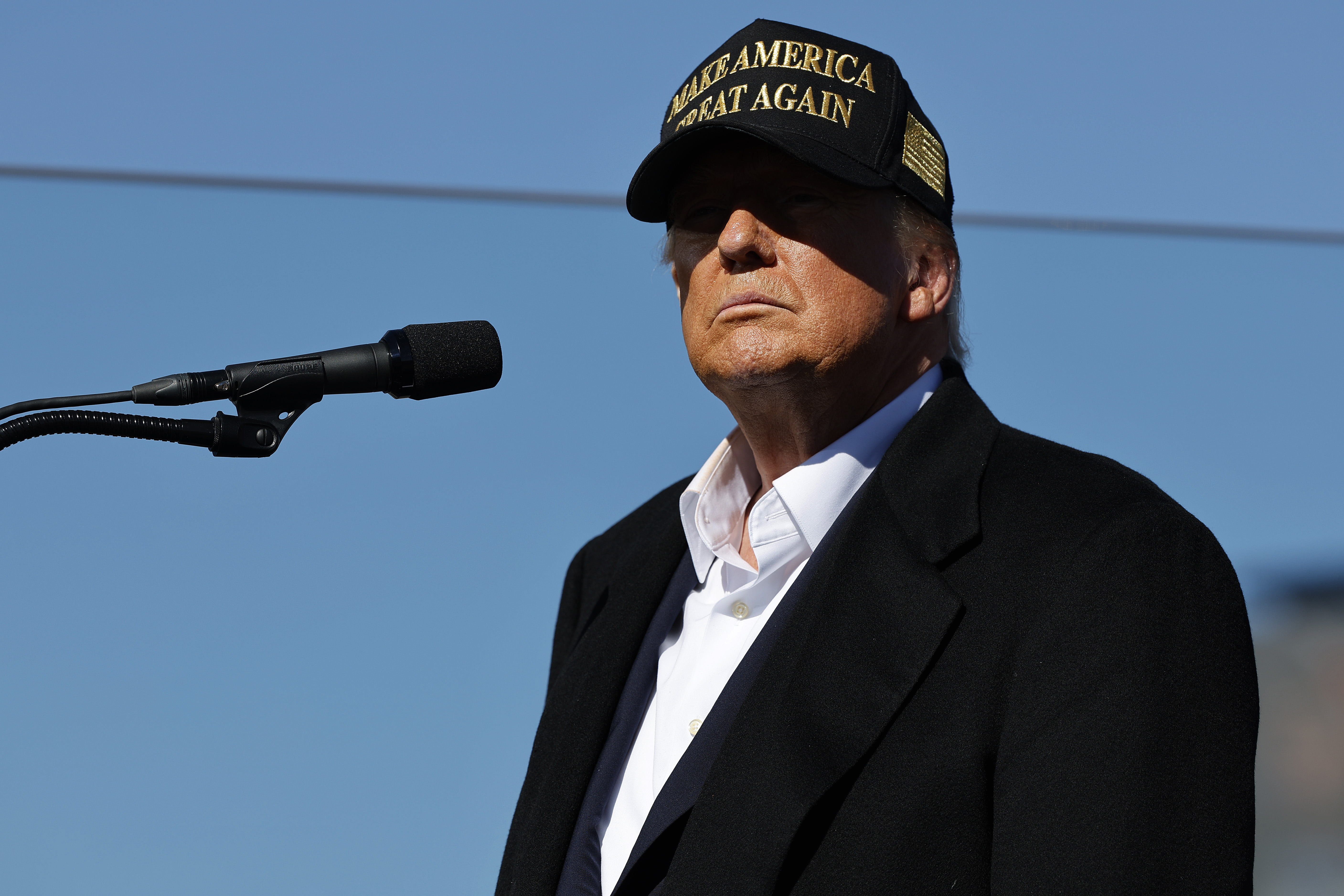 U.S. President Donald Trump holds a campaign rally at Albuquerque International Sunport on October 31, 2024, in New Mexico | Source: Getty Images