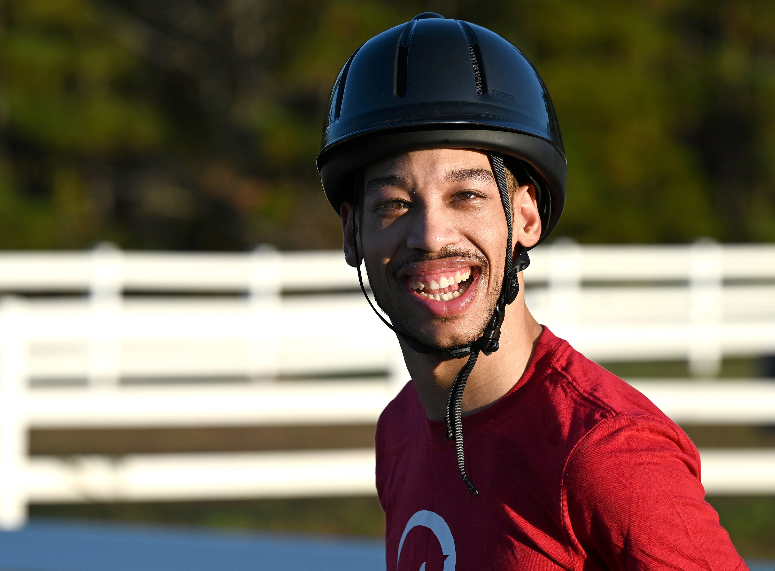 Chancellor Lee Adams flashed the wide smile that has drawn affectionate comments online during a visit to Victory Farm in Gastonia, North Carolina, on November 8, 2024. Wearing a riding helmet at the therapeutic riding center, he was photographed taking part in an activity that has become part of his adult life, nearly 25 years after surviving the attack on his mother that left him with lifelong disabilities.