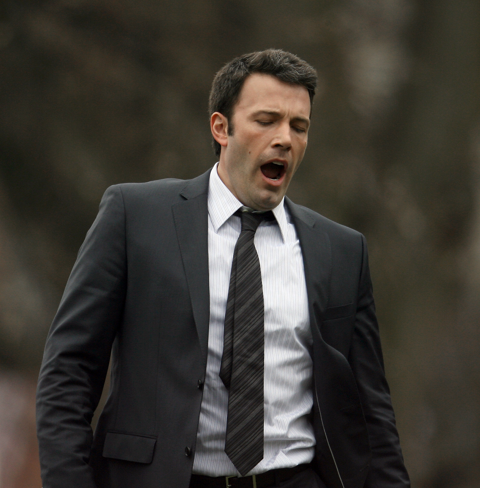 Ben Affleck during a break from filming "The Company Men" in Boston, Massachusetts, on April 22, 2009. | Source: Getty Images