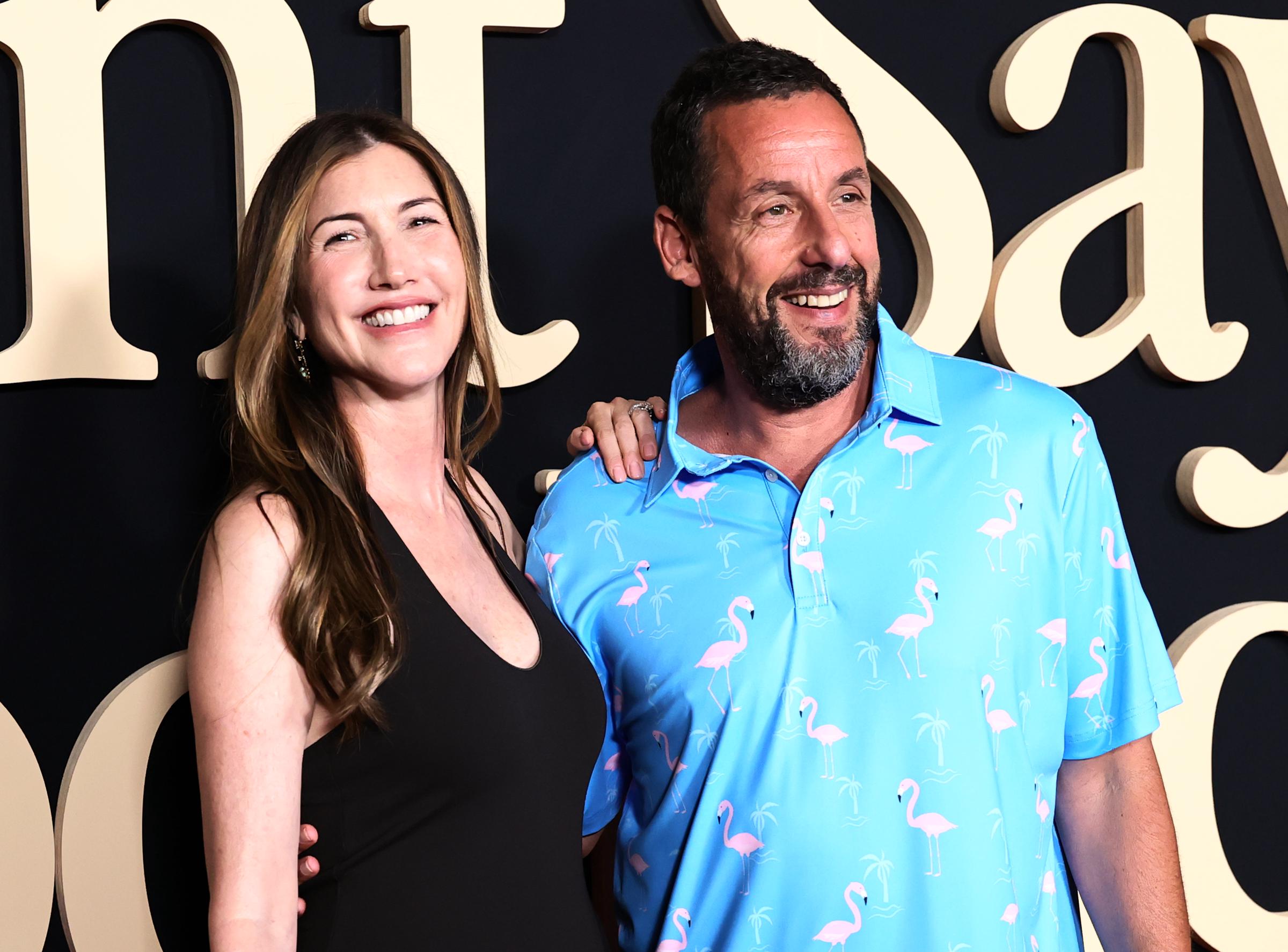 Adam and Jackie Sandler supported daughter Sunny at the "Don't Say Good Luck" premiere, where they also celebrated their roles as producers of the Netflix film. | Source: Getty Images