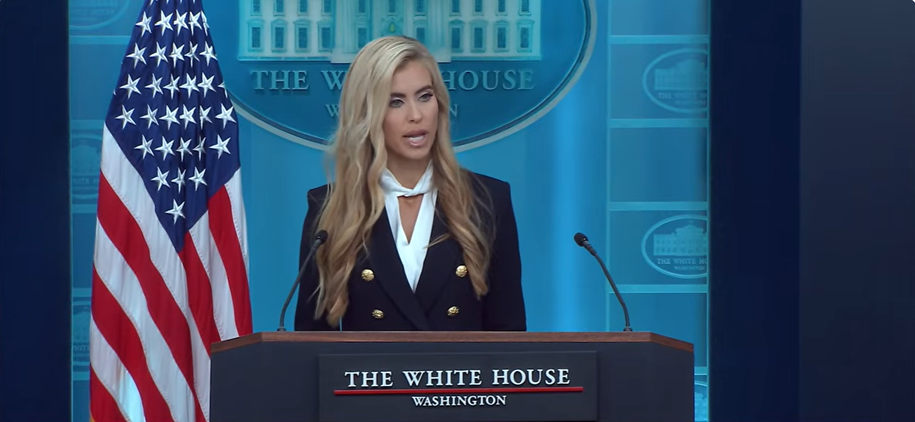Katie Zacharia speaks during her first White House press briefing, as administration officials defended her debut and urged critics to give her time to adjust to the role. | Source: YouTube/The White House