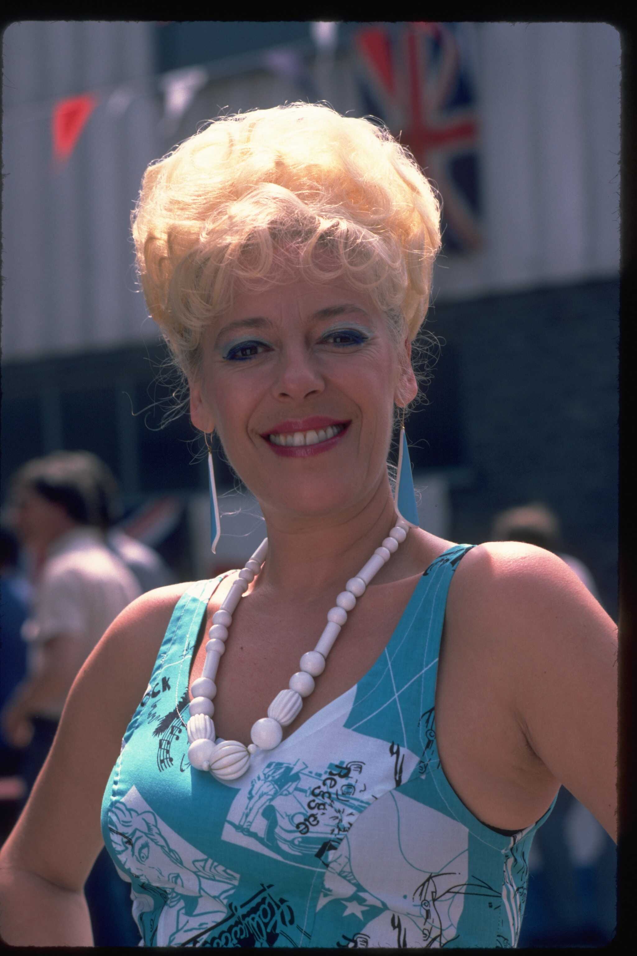 The actress on the set of "Coronation Street," 1984