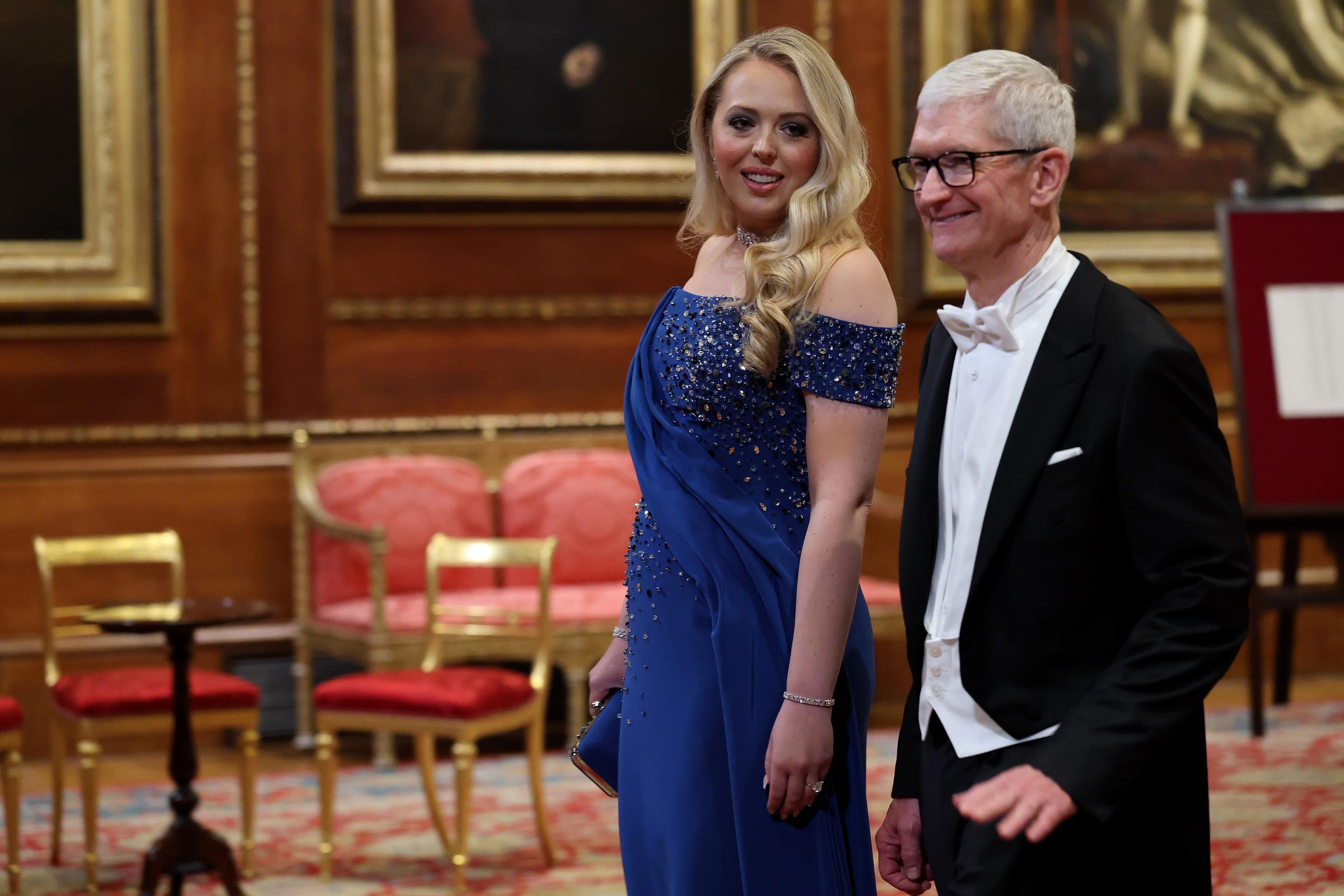 Tiffany Trump and Tim Cook, Apple CEO, during the State visit by the President of the United States of America at Windsor Castle on September 17, 2025, in England. | Source: Getty Images