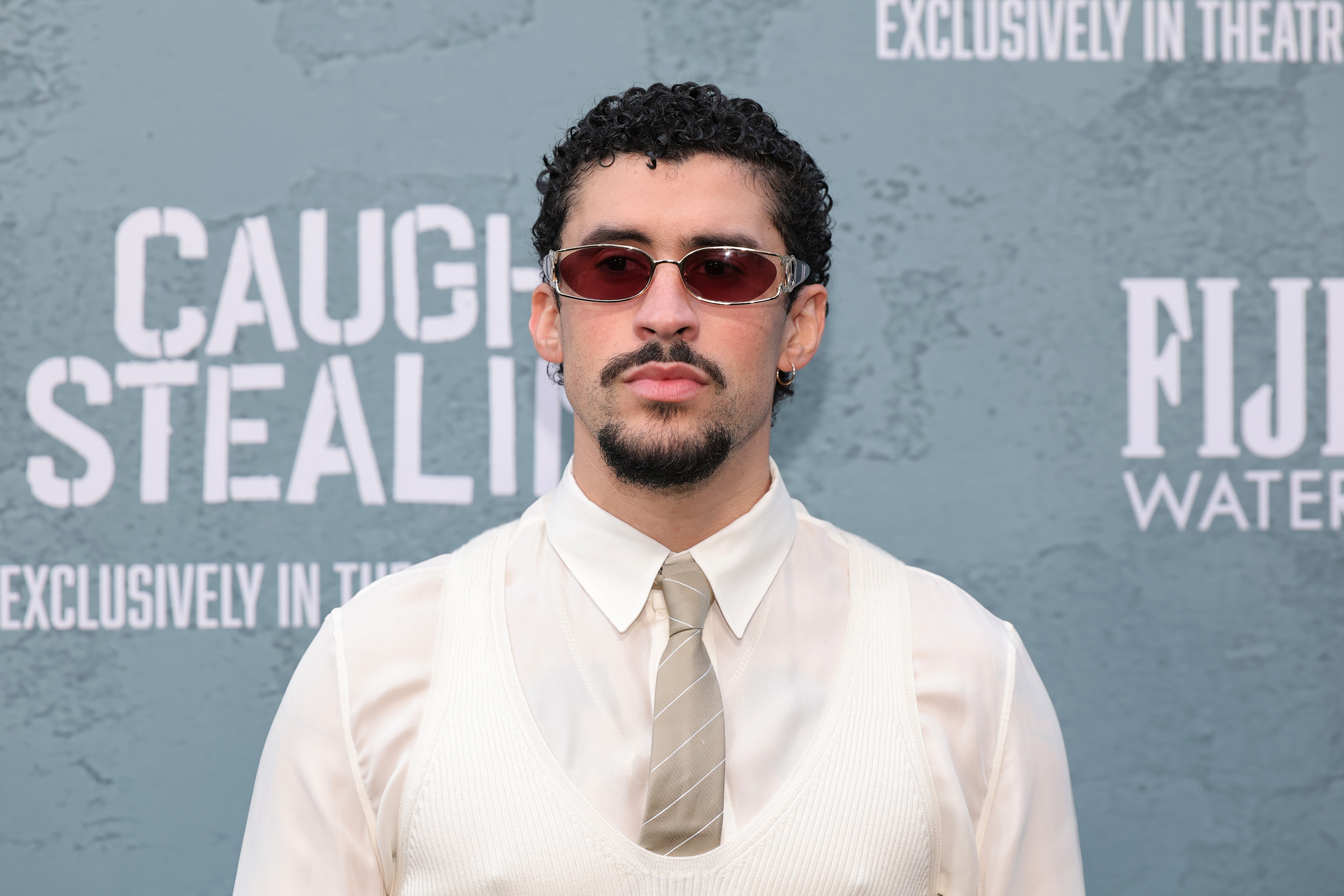 Bad Bunny attends Columbia Pictures' "Caught Stealing" premiere at Regal Union Square in New York City on August 26, 2025 | Source: Getty Images