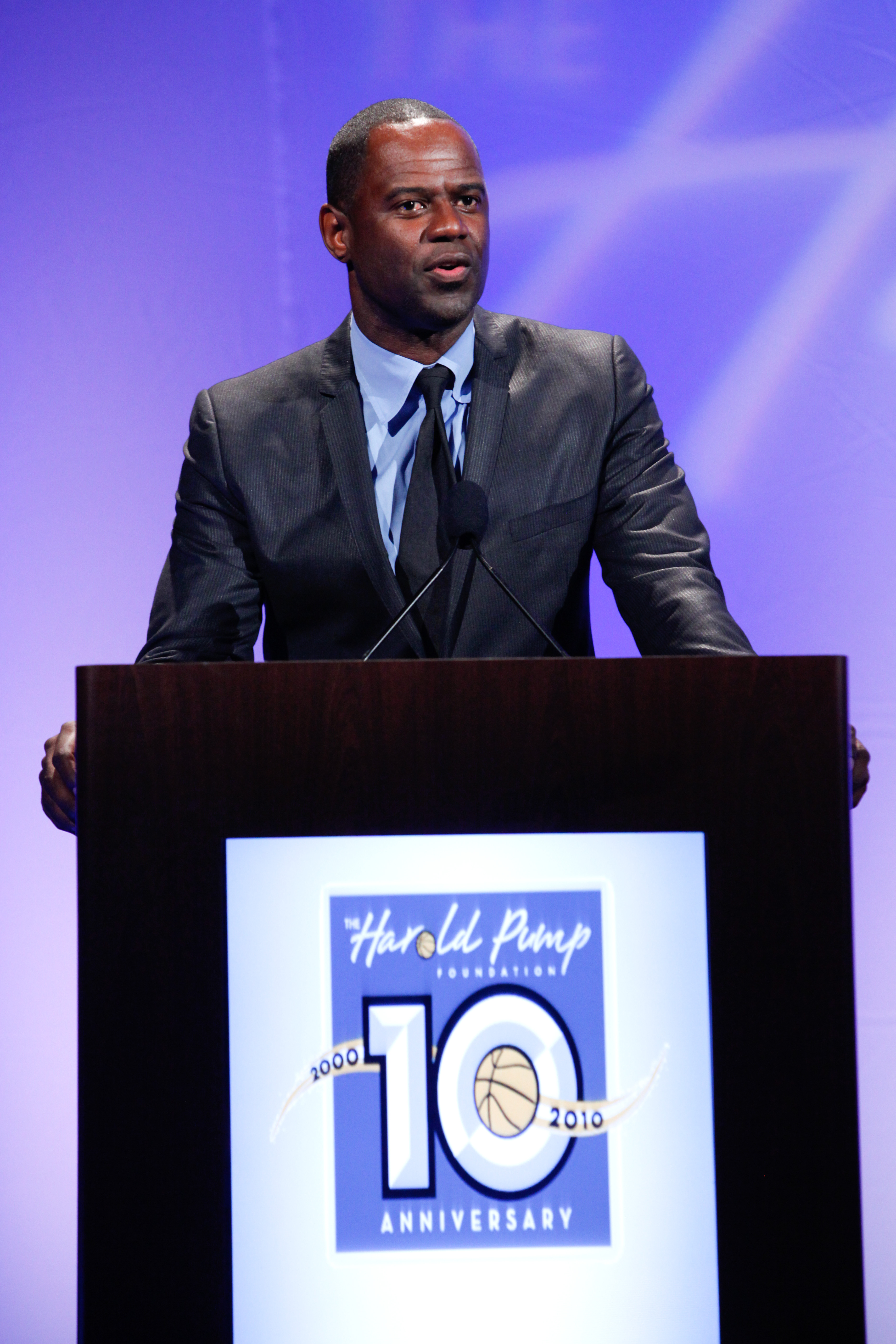 Brian McKnight speaking during the 10th Annual Harold Pump Foundation Gala in Century City, California on August 12, 2010. | Source: Getty Images