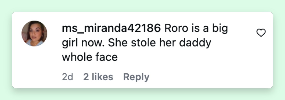 A netizen's reaction to Royalty Brown's recent Instagram update | Source: Instagram/missroyaltybrown