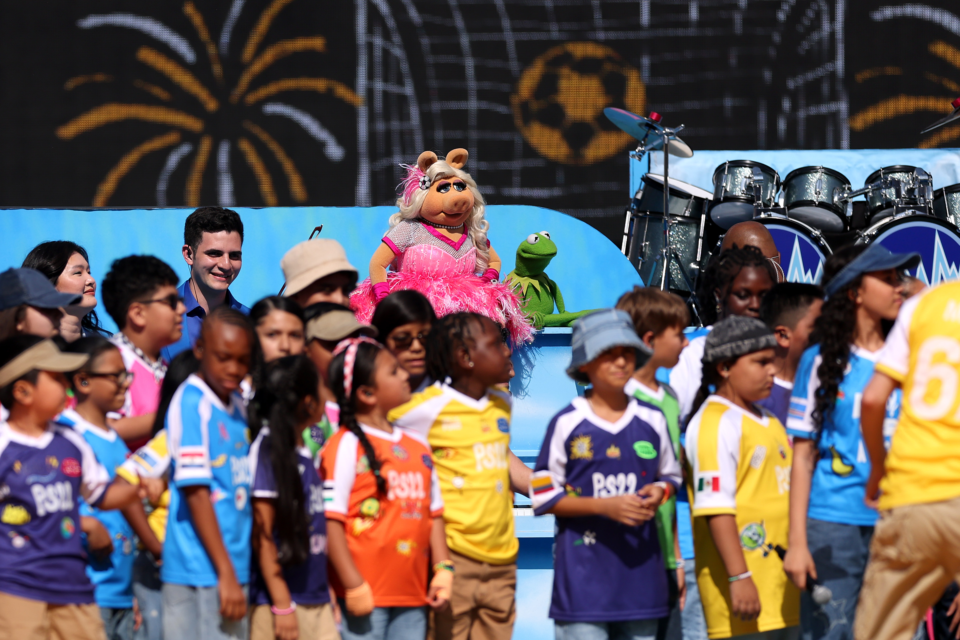 The halftime show extended beyond music with appearances by Sesame Street and Muppets characters, reflecting FIFA's partnership with Global Citizen. The family-friendly segments supported the event's broader message about expanding access to education. | Source: Getty Images