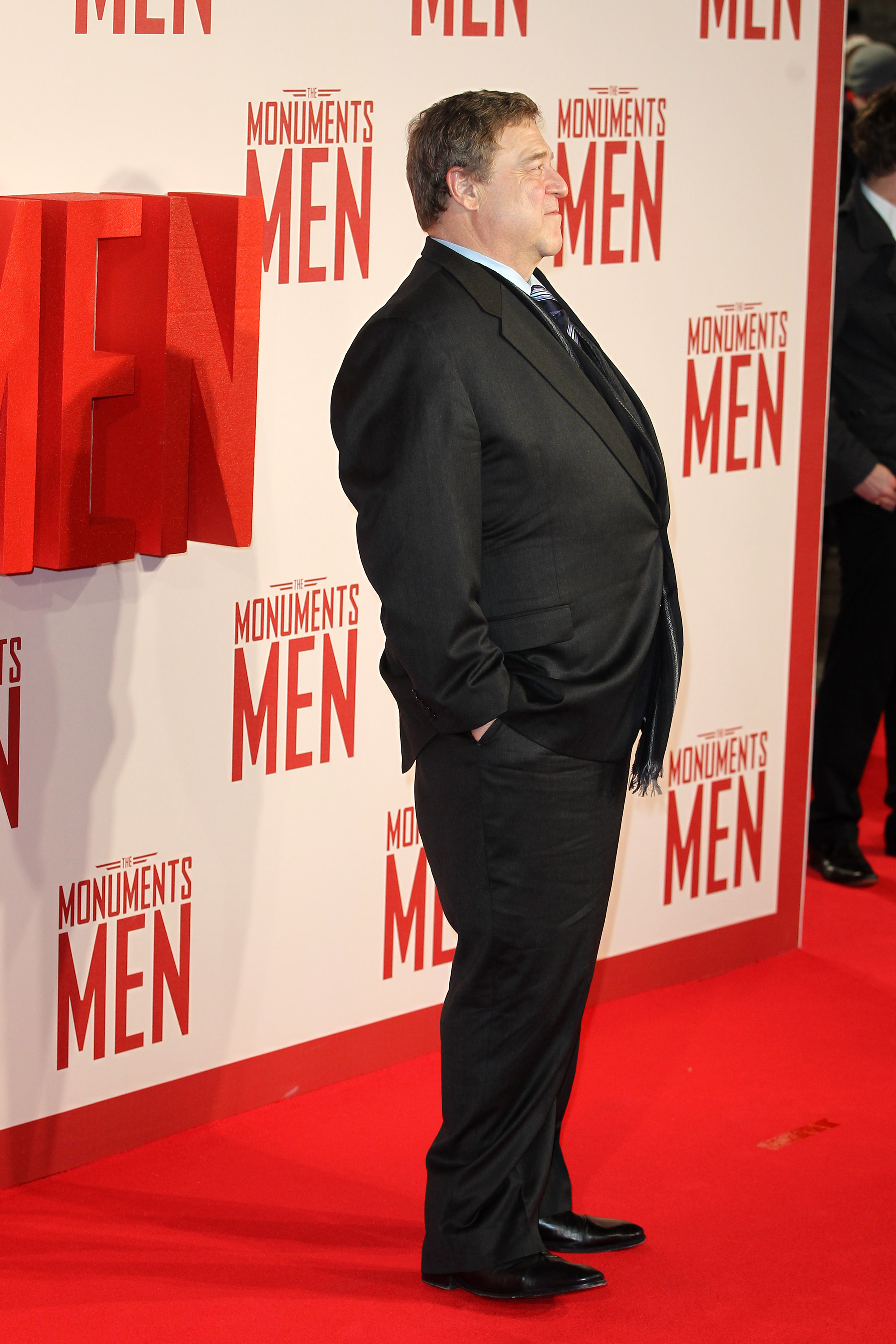 John Goodman attends the Monuments Men UK premiere at Odeon Leicester Square on February 11, 2014, in London, England, after making significant changes to his diet and exercise routine in his effort to maintain his weight loss.