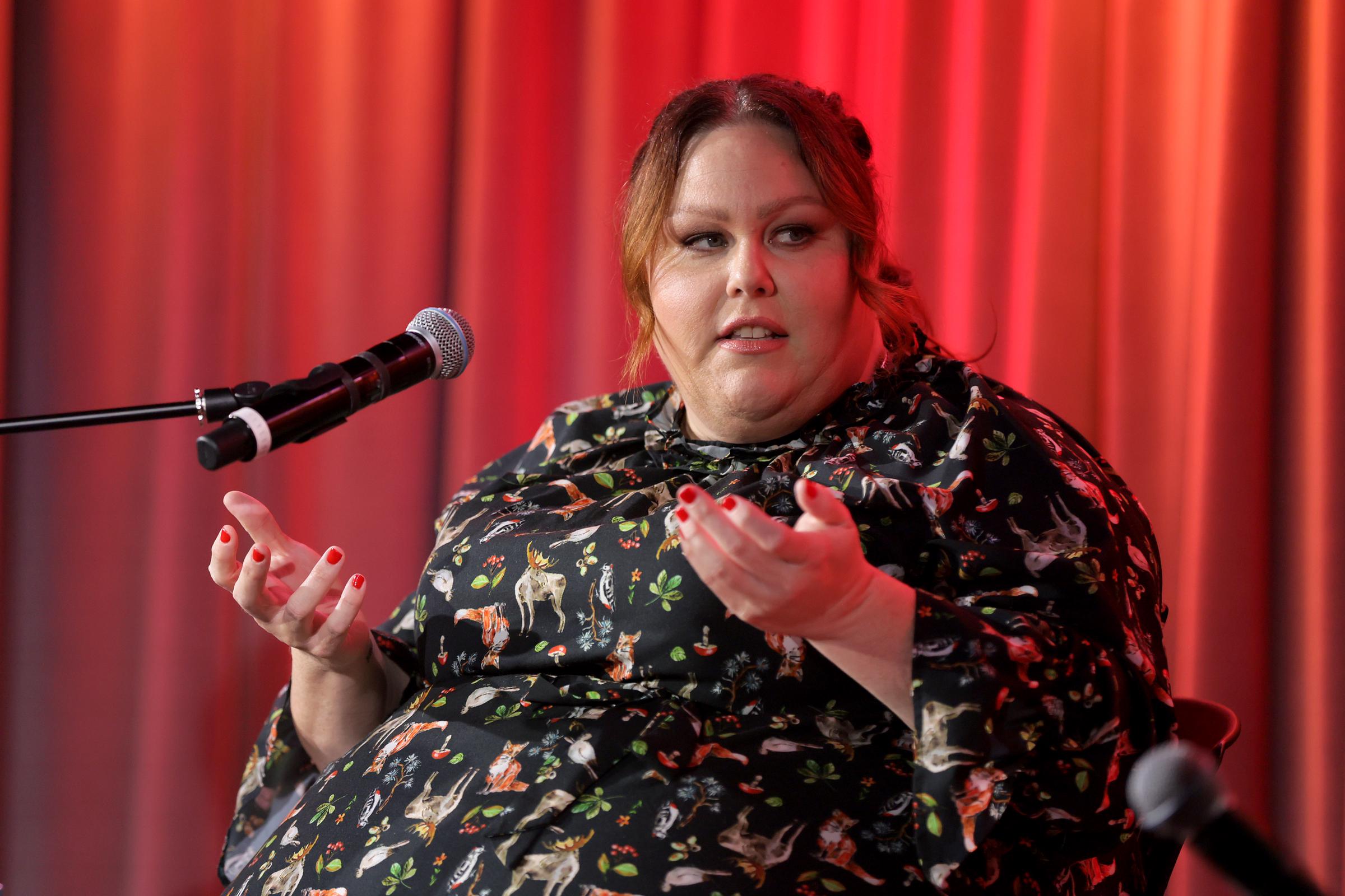 Chrissy Metz speaks onstage during Family Time with Chrissy Metz at The GRAMMY Museum on November 18, 2023, in Los Angeles, California. | Source: Getty Images