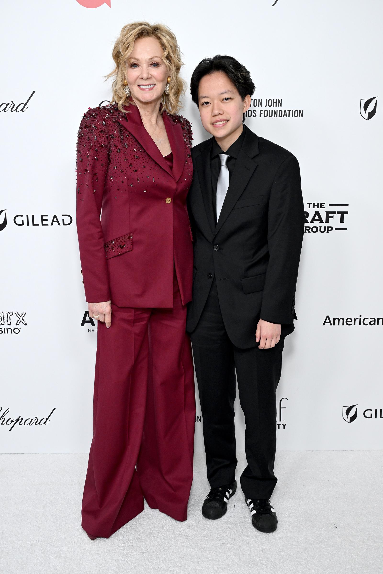 Jean Smart and her youngest son, Forrest Gilliland, attend the Elton John AIDS Foundation’s 33rd Annual Academy Awards Viewing Party. Jean has spoken about the closeness she shares with Forrest and how his affection helped her through a difficult period after the death of his father, saying, “My 14-year-old still kisses me and says, ‘I love you.’ That’s as good as it gets.” | Source: Getty Images