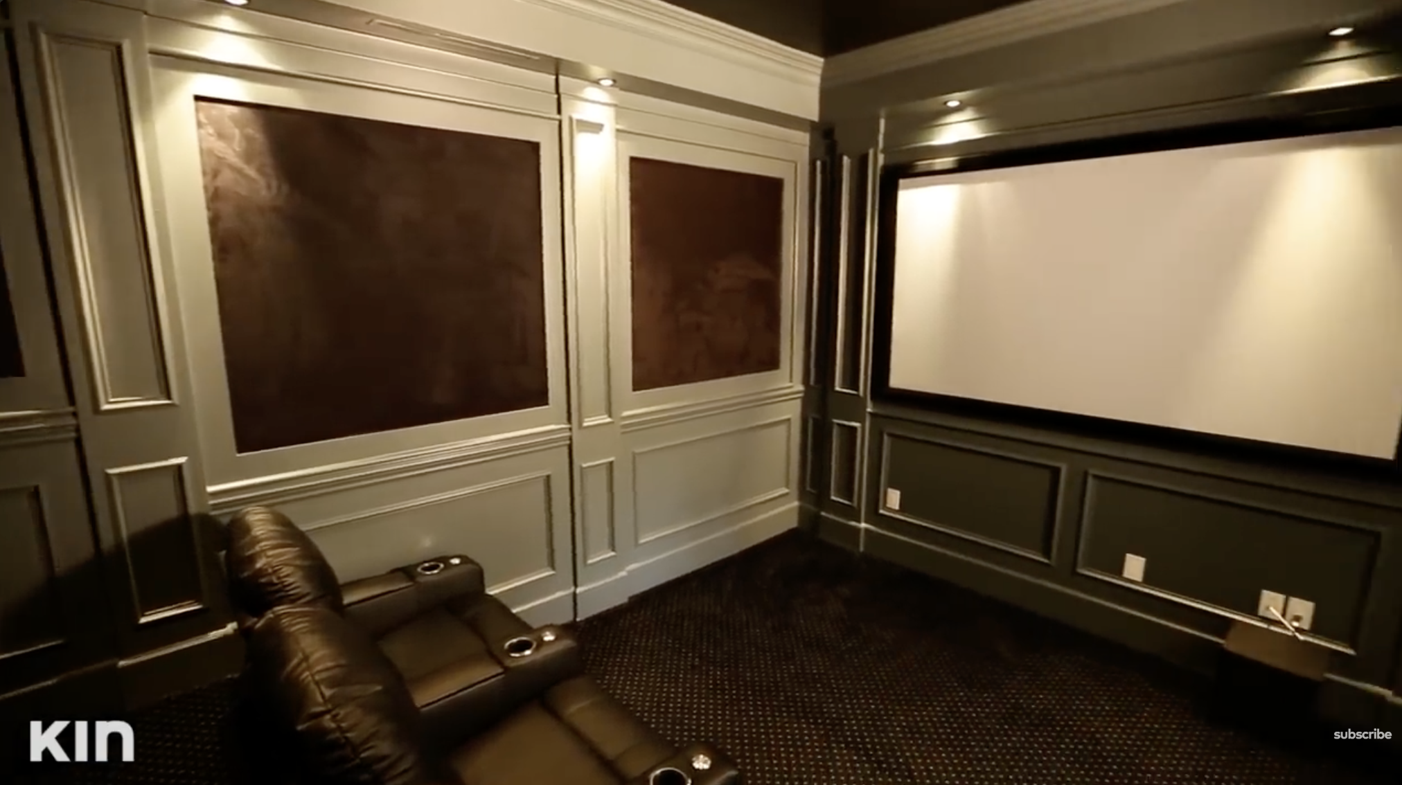 Inside Tia Mowry's media room, which is frequently used as an in-home theater. | Source: YouTube/Tia Mowry's Quick Fix