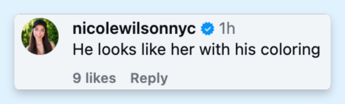Another viewer pointed specifically to Rocky's coloring as evidence that he had inherited more of his mother's appearance. | Source: Instagram/@enews