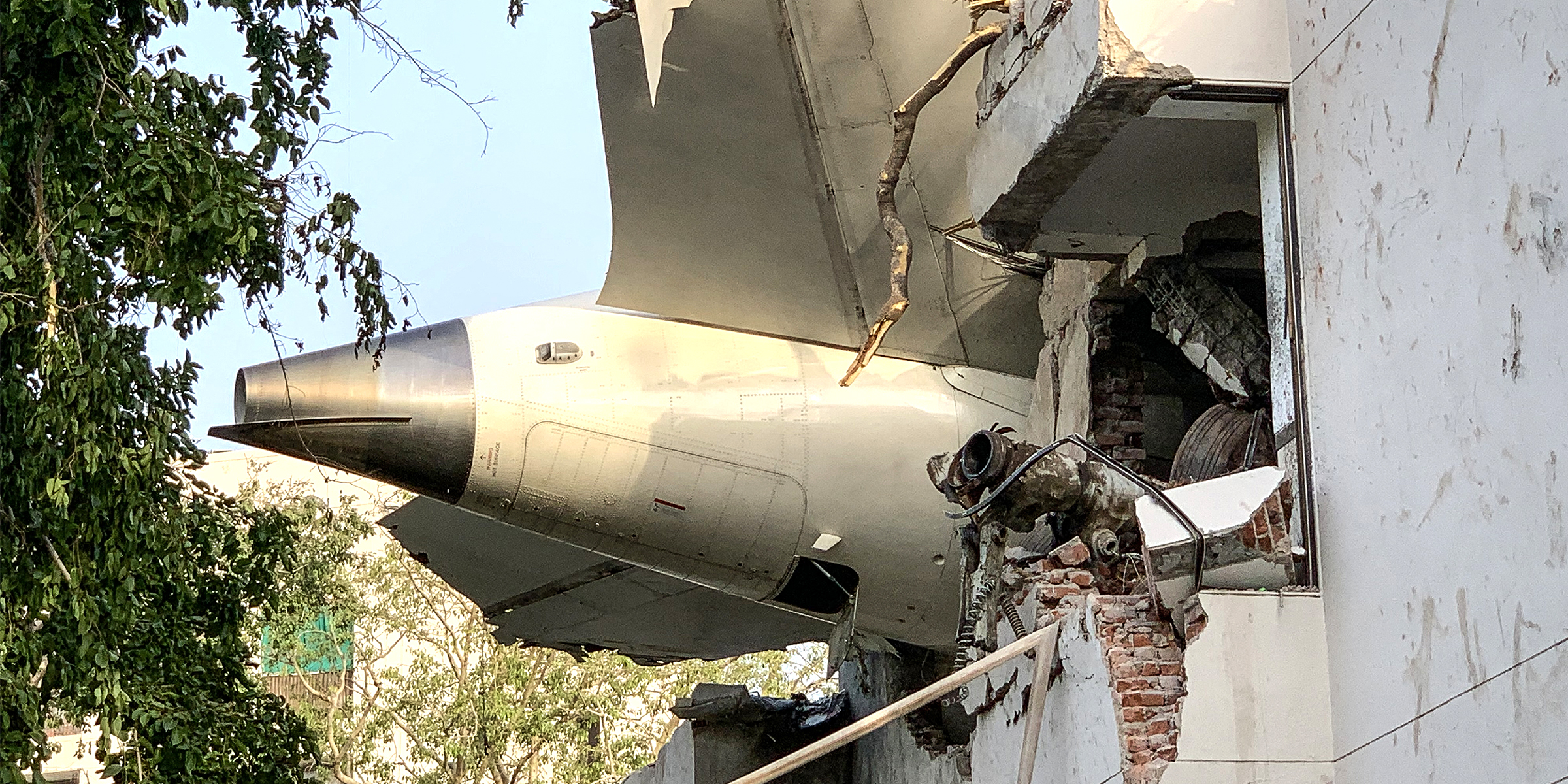 The wreckage after Air India's plane crash. | Source: Getty Images