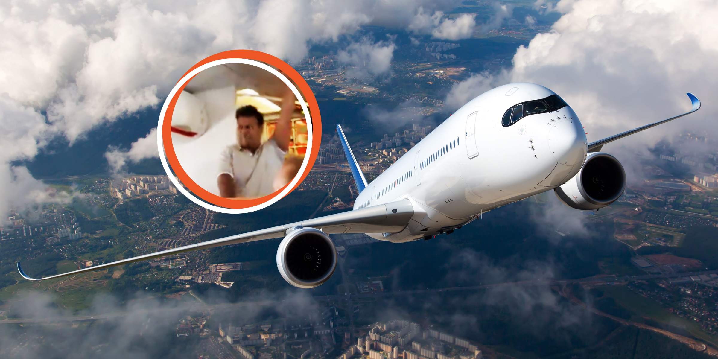 Passenger arrested aboard EasyJet flight / Passenger plane mid-flight | Source: x.com/MarinaMedvin / Getty Images