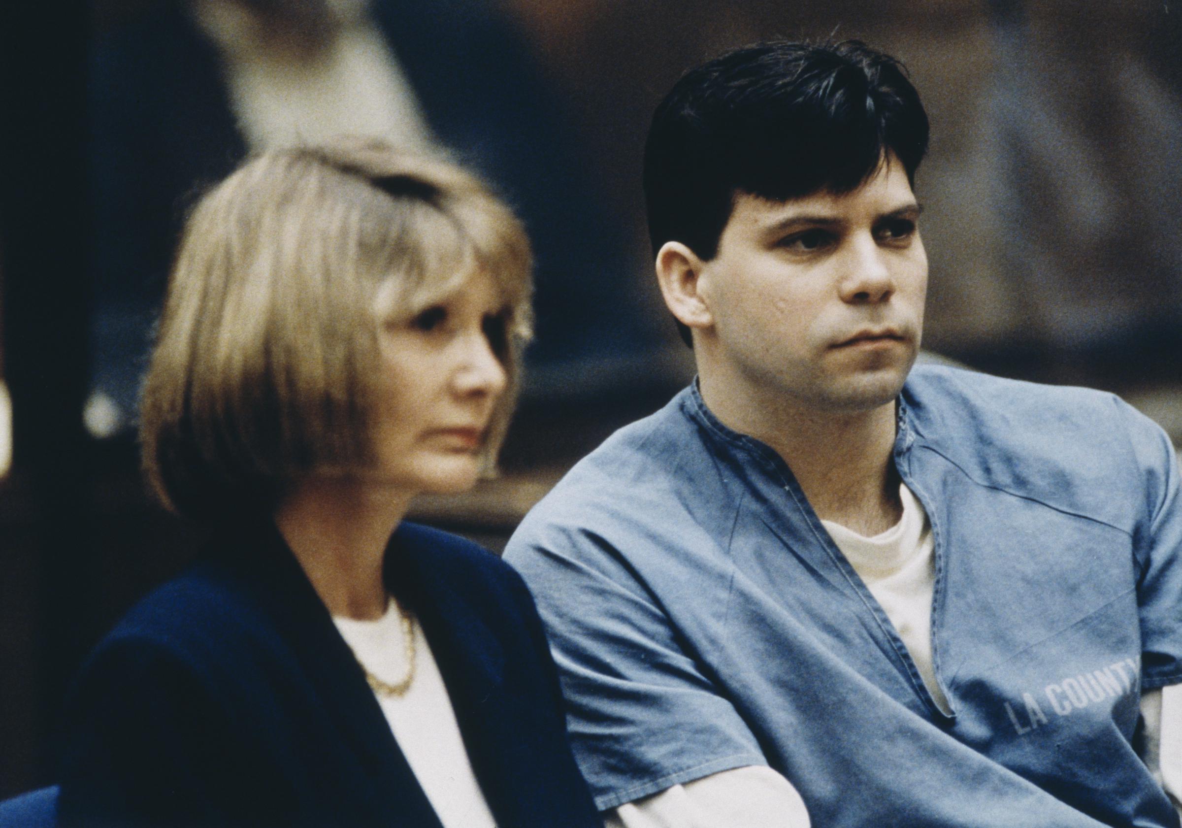 Lyle Menendez with his attorney, Jill Lansing, on March 9, 1994 in Los Angeles, California. | Source: Getty Images