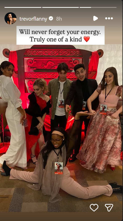 Trevor shared another throwback showing Carla performing one of the playful splits that became part of her signature energy, writing, “Will never forget your energy. Truly one of a kind ❤️” | Source: Instagram/trevorflanny