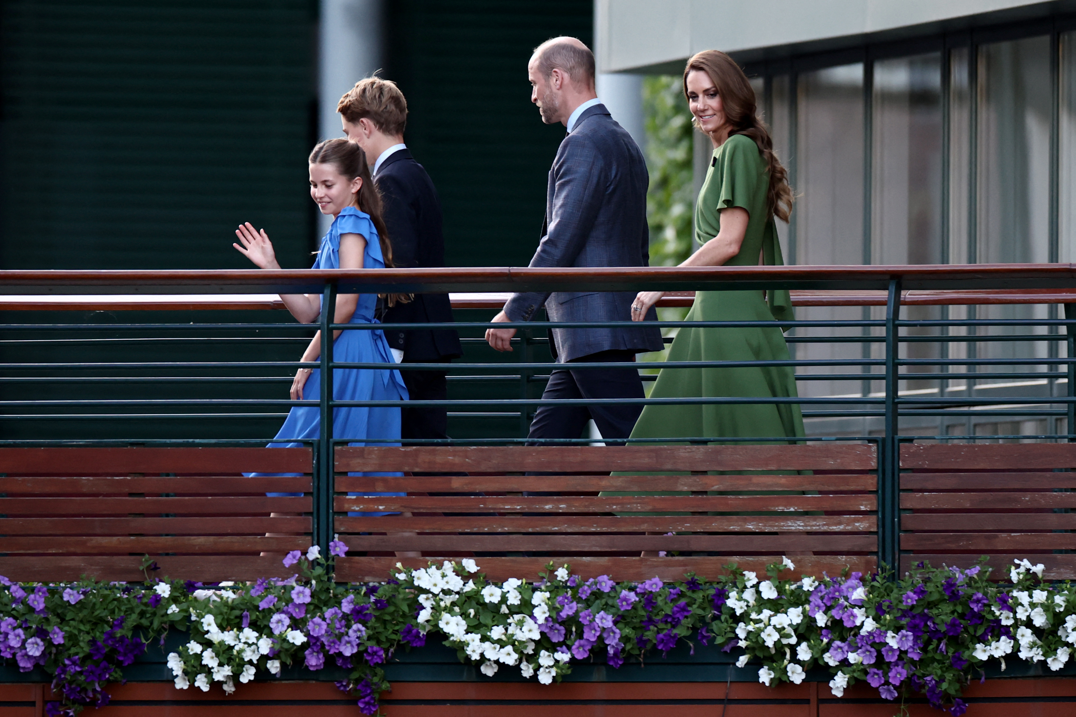 The family left Centre Court after watching Jannik Sinner defeat Alexander Zverev to win his first Wimbledon title. Catherine later returned to the court for the trophy presentation. | Source: Getty Images