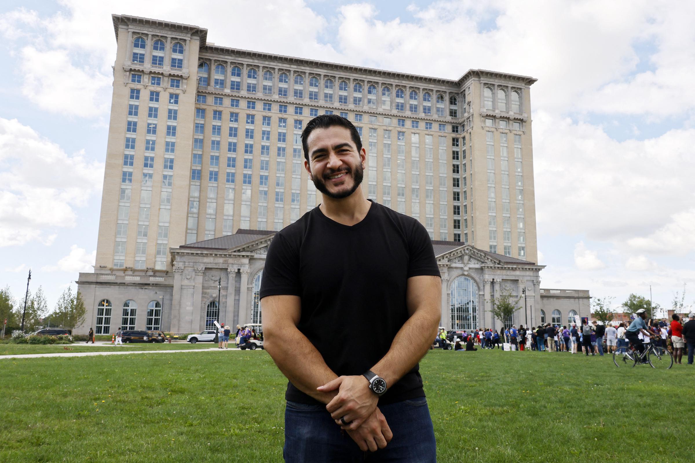Abdul El-Sayed attends the Labor Day parade in Detroit, Michigan, on September 7, 2026, amid an escalating political feud with Vice President JD Vance. | Source: Getty Images