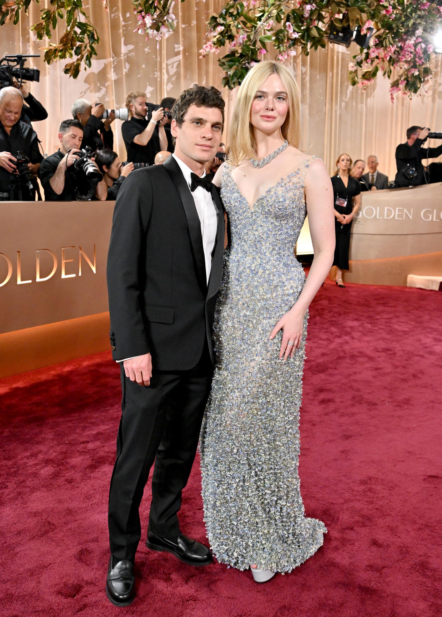 Elle Fanning and Gus Wenner attend the 83rd Annual Golden Globe Awards at The Beverly Hilton on January 11, 2026, in Beverly Hills, California | Source: Getty Images