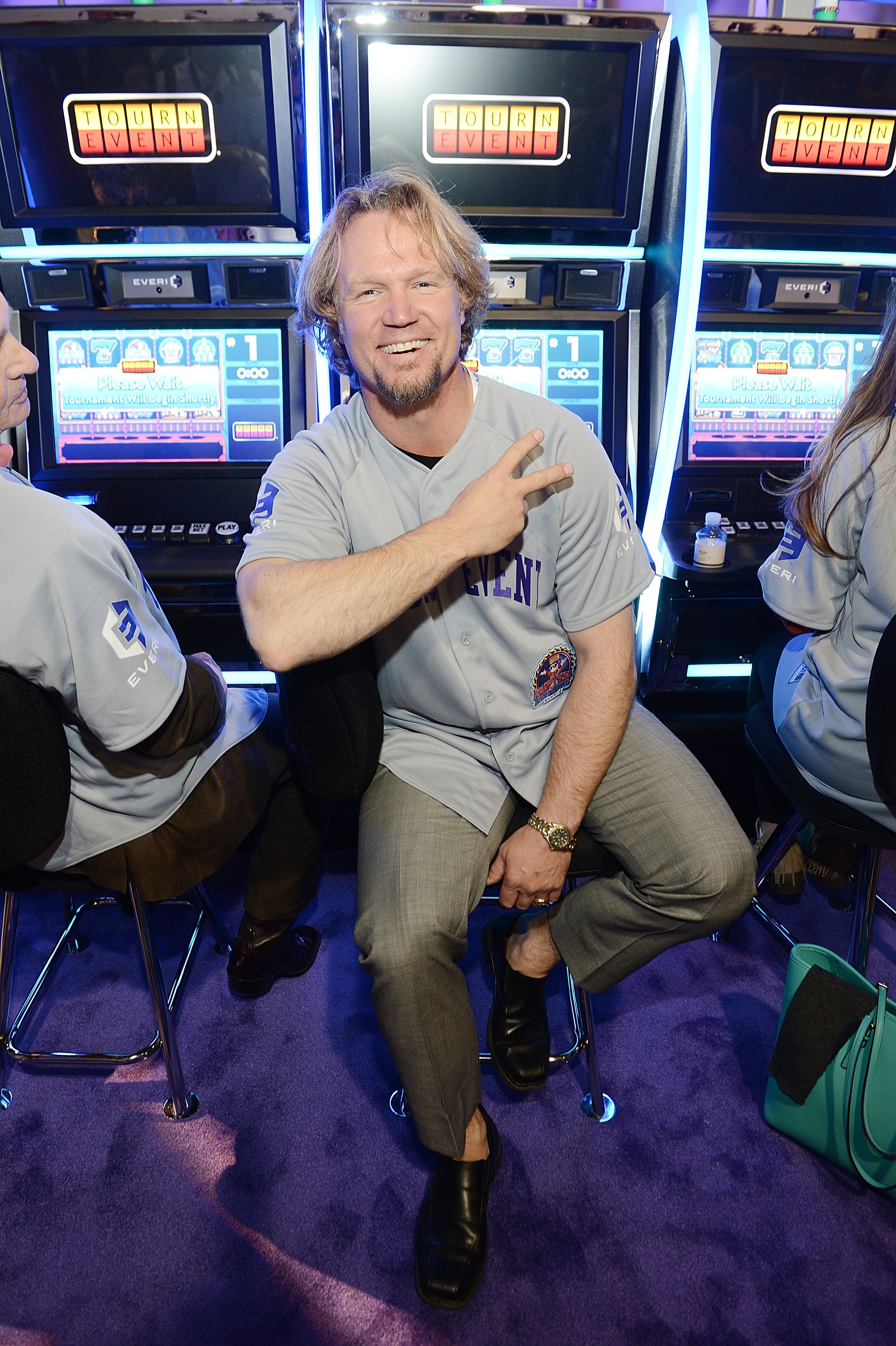 Before the bitter breakups: Kody Brown flashes a smile at a charity tournament event in Las Vegas in 2015, years before three of his four marriages came to an end. | Source: Getty Images