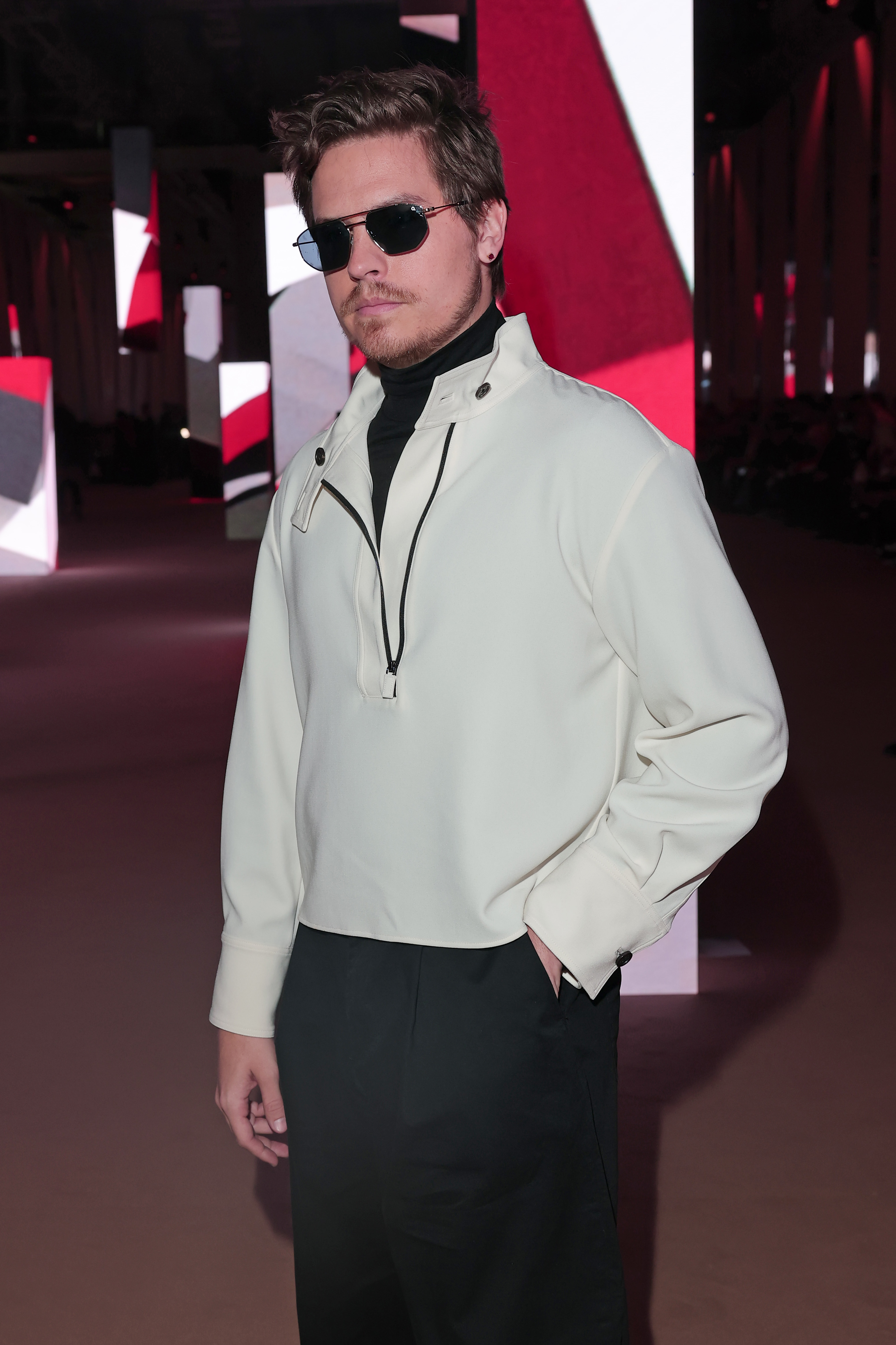 Dylan Sprouse at the Giorgio Armani fashion show during Milan Fashion Week in Italy on March 1, 2026. | Source: Getty Images