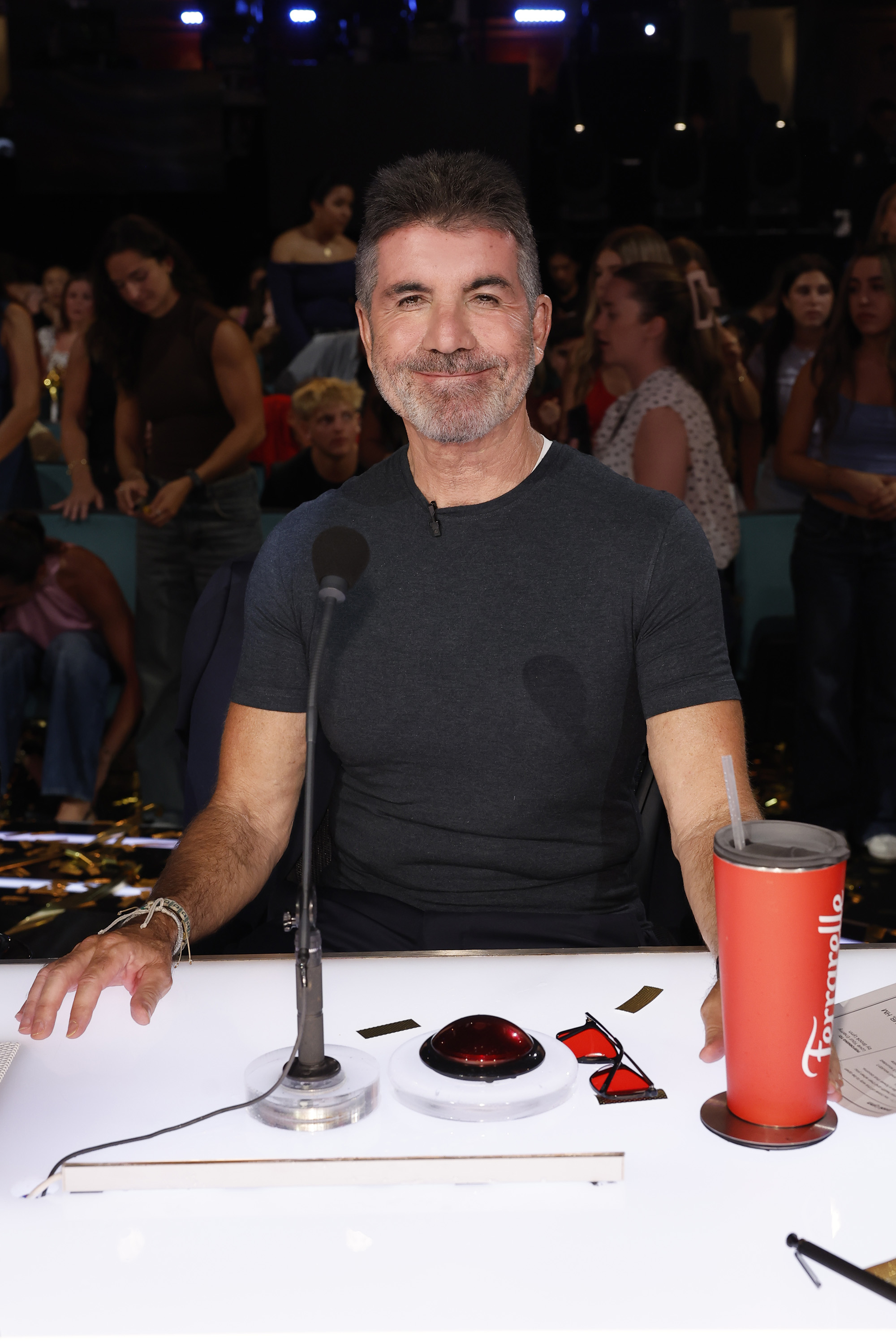 Cowell is pictured in 2026, several years after he said he had stopped using facial filler. He said he had shifted his focus toward healthy eating and drinking plenty of water.
