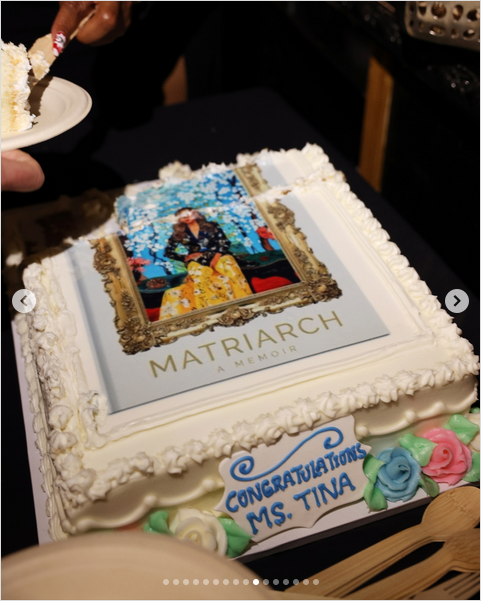 A cake celebrating Tina Knowles success with her memoir "Matriach," from a post dated May 4, 2025 | Source: Instagram/beyonce