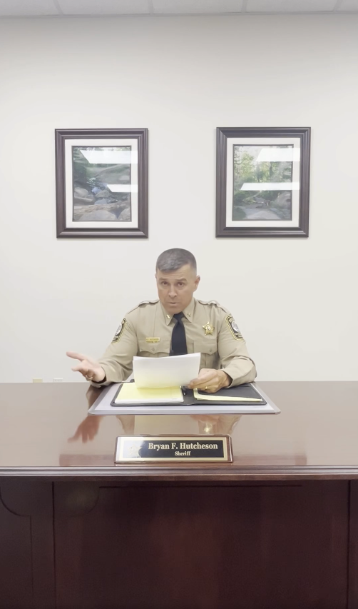 Sheriff Bryan Hutcheson giving his statement in a video, dated August 7, 2025 | Source: Facebook/Rockingham County Sheriff's Office - VA