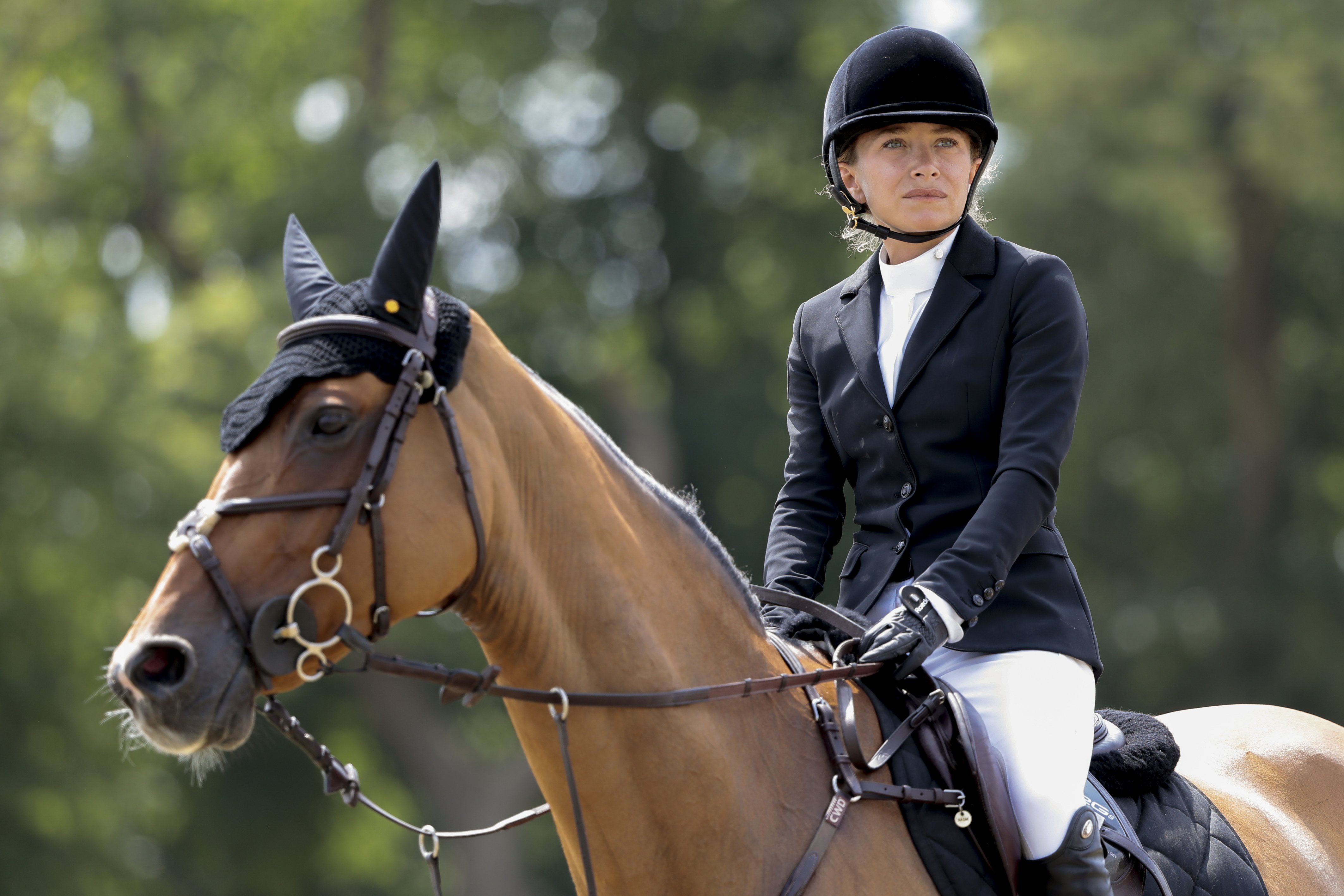 Mary Kate Olsen competing during the Longines Global Champions Tour of Chantilly, at Hippodrome de Chantilly on July 13, 2019 | Source: Getty Images