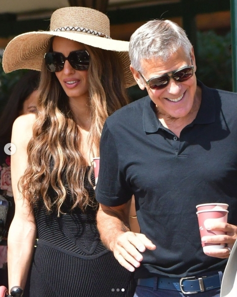 Amal and George Clooney from a post dated August 19, 2025. | Source: Instagram/People