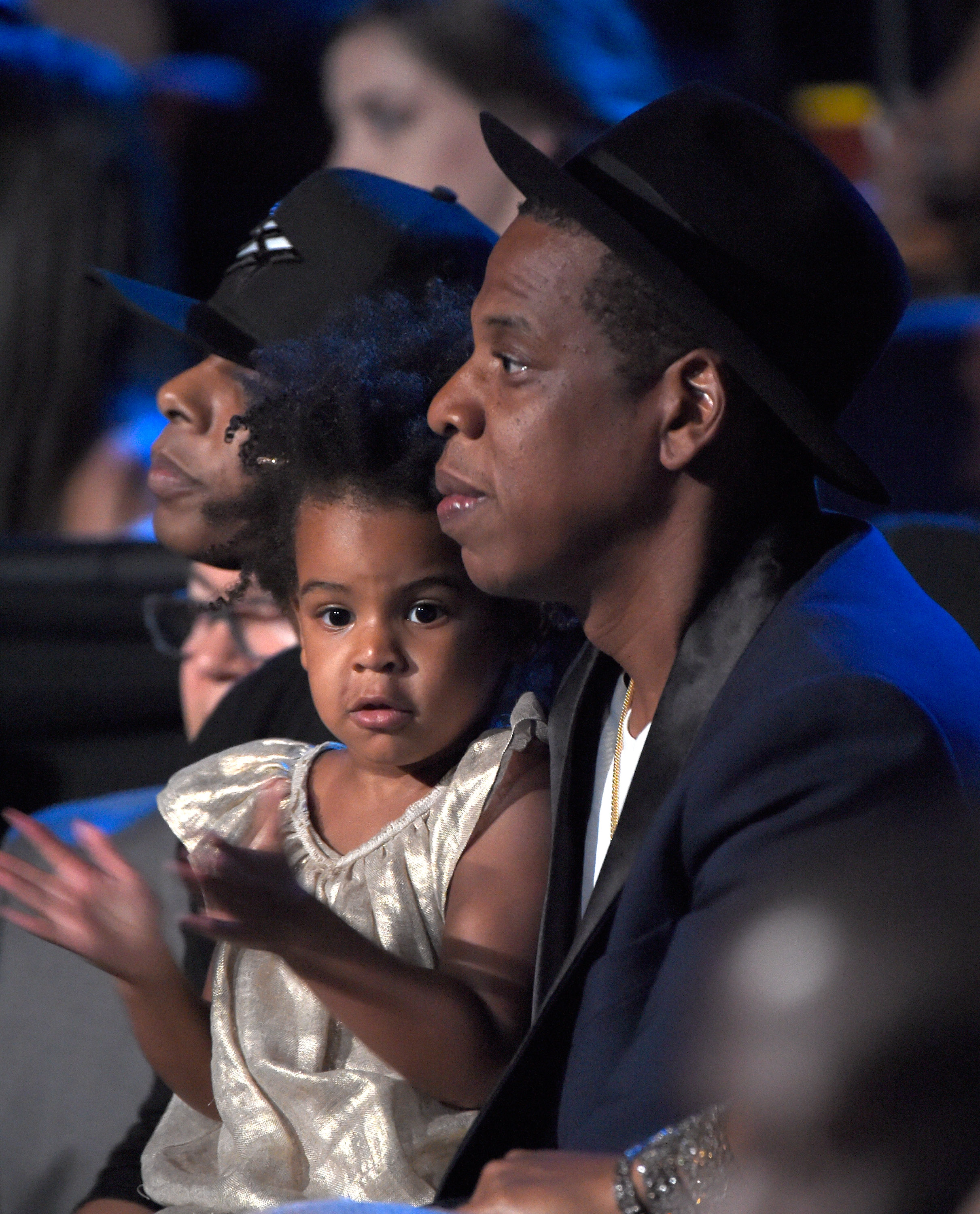 Blue Ivy Carter with Jay-Z, during the MTV Video Music Awards at The Forum on August 24, 2014, in Inglewood, California | Source: Getty Images