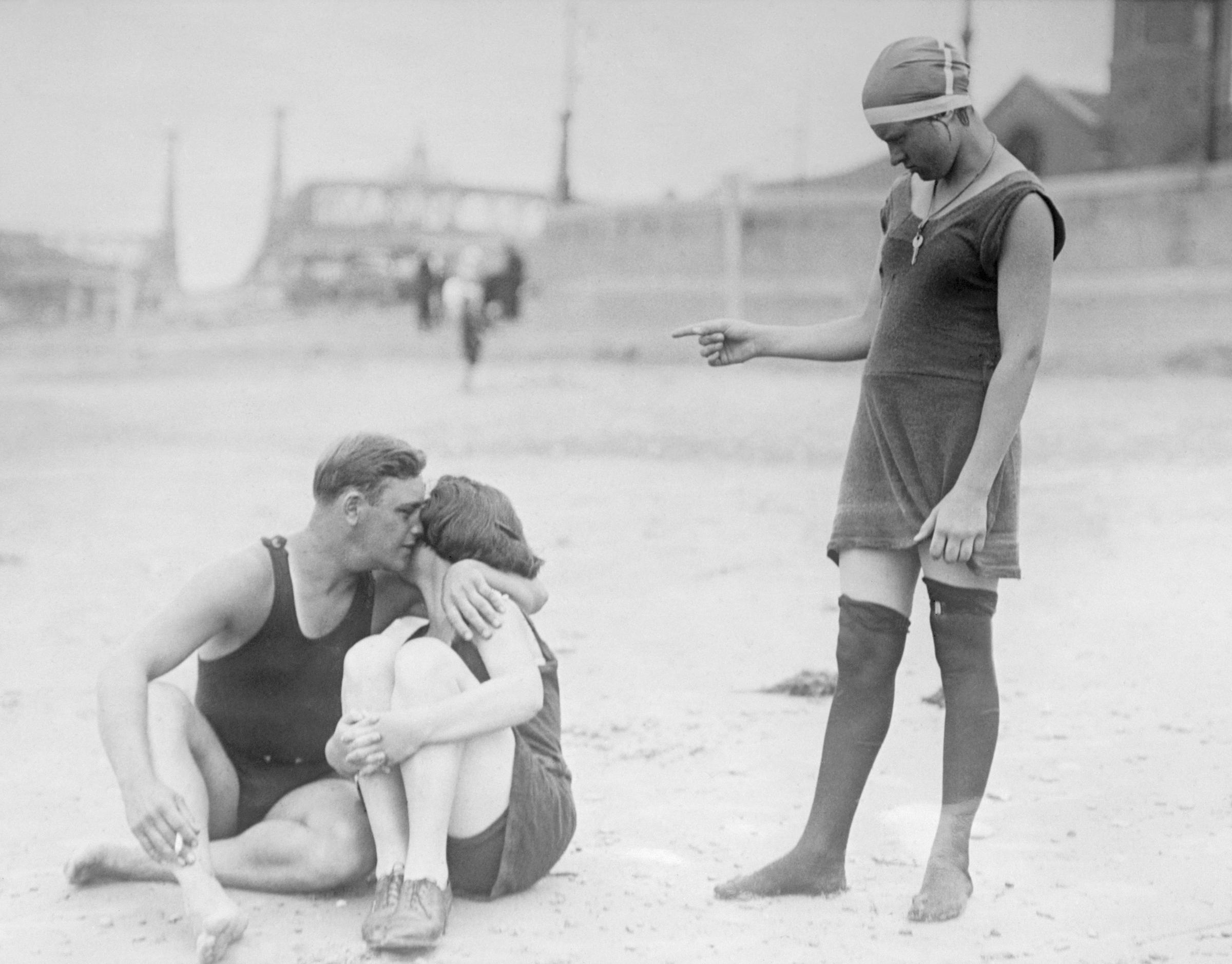 Mary Agnes confronting a couple on Revere Beach | Source: Getty Images