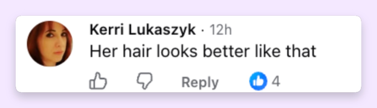 Another viewer expresses a clear preference for Rinna's new hairstyle over her signature feathered layers. | Source: Facebook/ Lisa Rinna