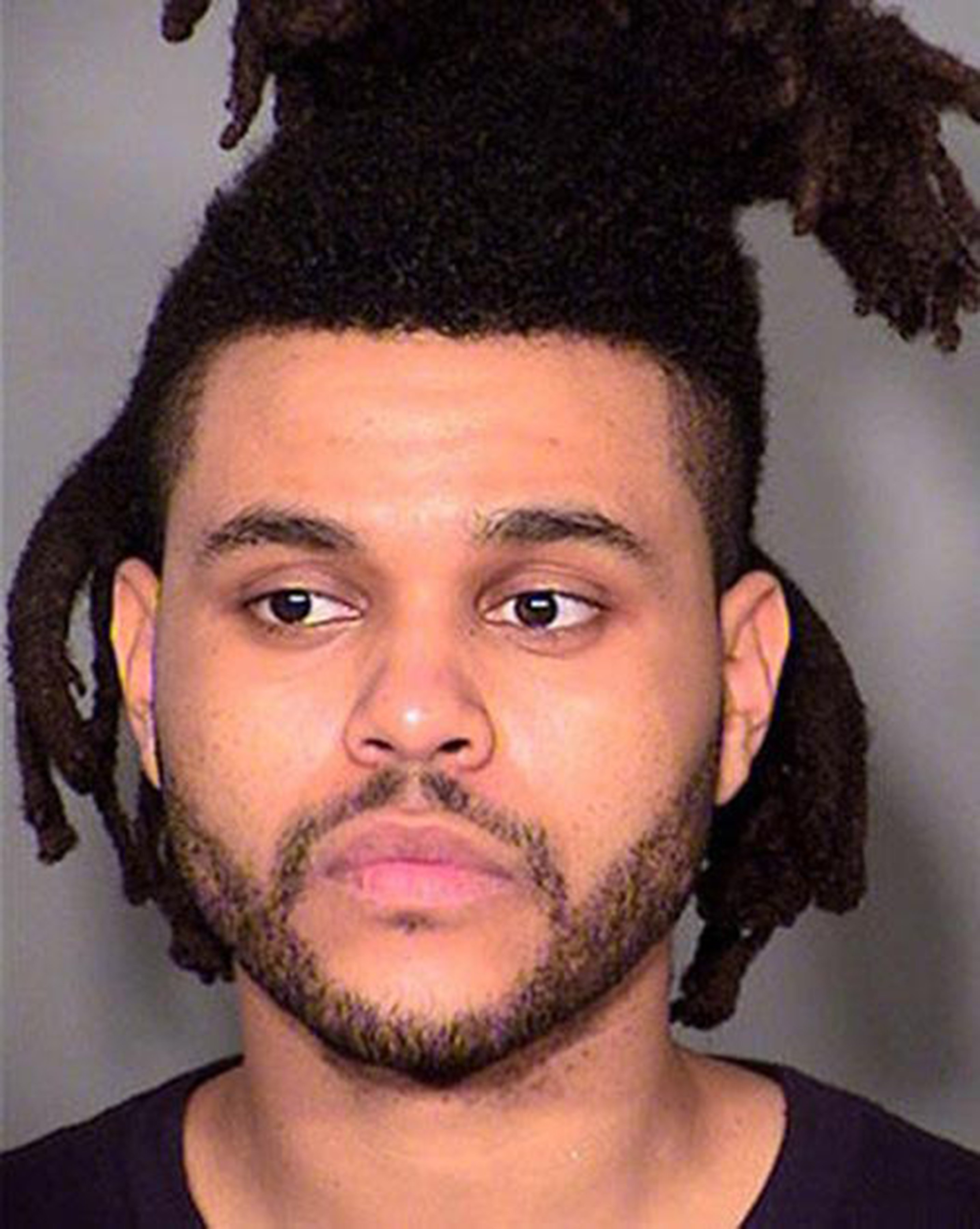 The Weeknd's mugshot after his arrest in Las Vegas, Nevada in January 2015. | Source: Getty Images