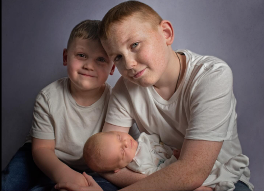 Hudson Bibby with his brothers from a post dated February 4, 2024. | Source: Facebook/Rachel Surtees
