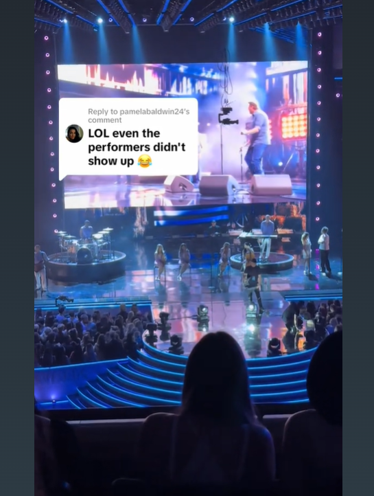 What live audiences saw during Blake Shelton's performance at the American Music Awards on May 26, 2025 | Source: TikTok/alywinder