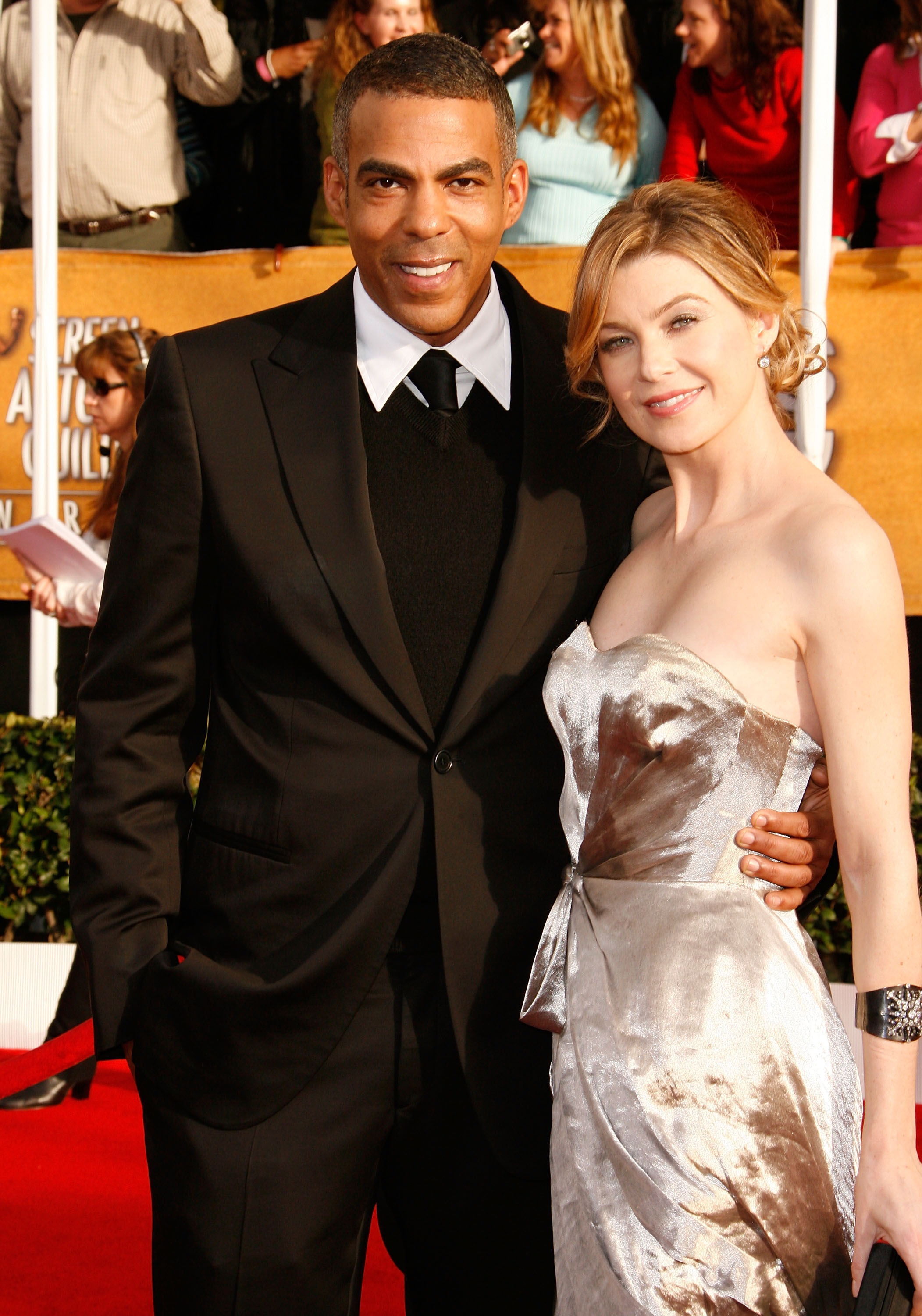 Ellen Pompeo and Chris Ivery arrive to the 14th Annual Screen Actors Guild Awards on January 27, 2008, in Los Angeles, California. | Source: Getty Images