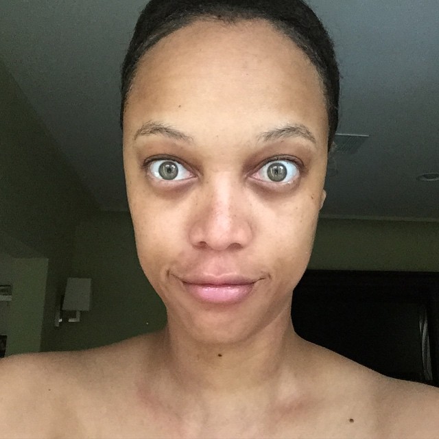 Tyra Banks' makeup-free selfie, posted on June 17, 2015. | Source: Instagram/tyrabanks