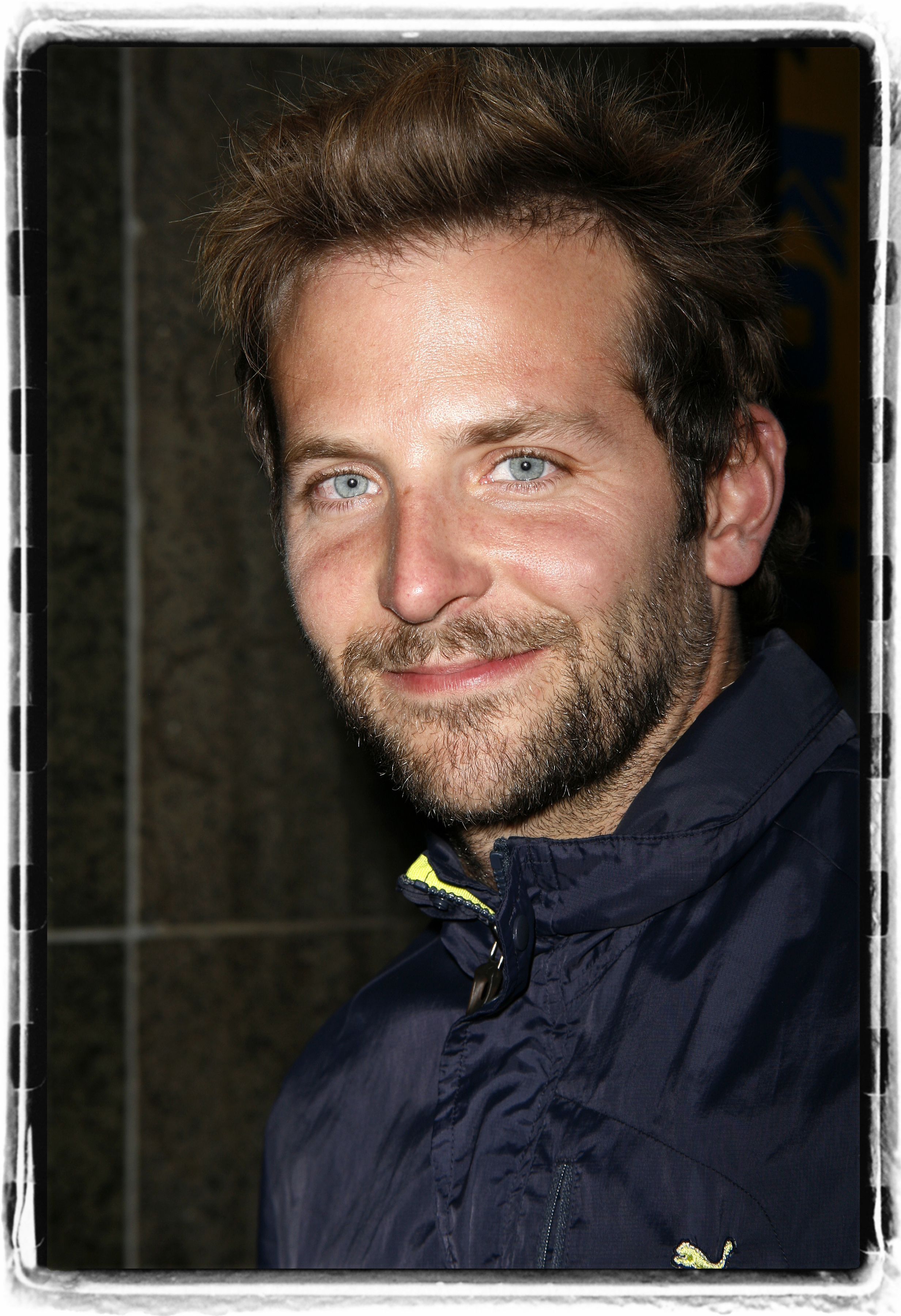 Cooper, at 33, had a slightly more mature appearance, marked by visible laugh lines around his intense blue eyes and a noticeably fuller, darker beard that gave him a more rugged look. His brown hair was styled messily and spiky as he arrived for the Opening Night Performance of Good Boys and True at the Second Stage Theatre on May 19, 2008, in New York City.