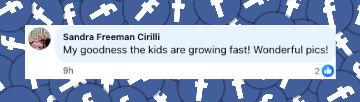 Fan comment about Lara and Eric Trump's children and U.S. President Donald Trump, posted on December 19, 2025. | Source: Facebook/Lara Trump