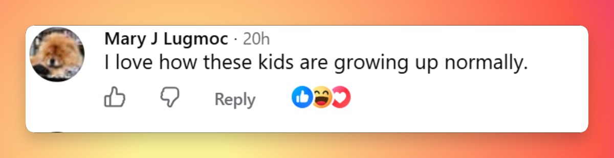 A commenter praised the siblings for enjoying a grounded upbringing despite their famous family background. | Source: Facebook/HELLO!