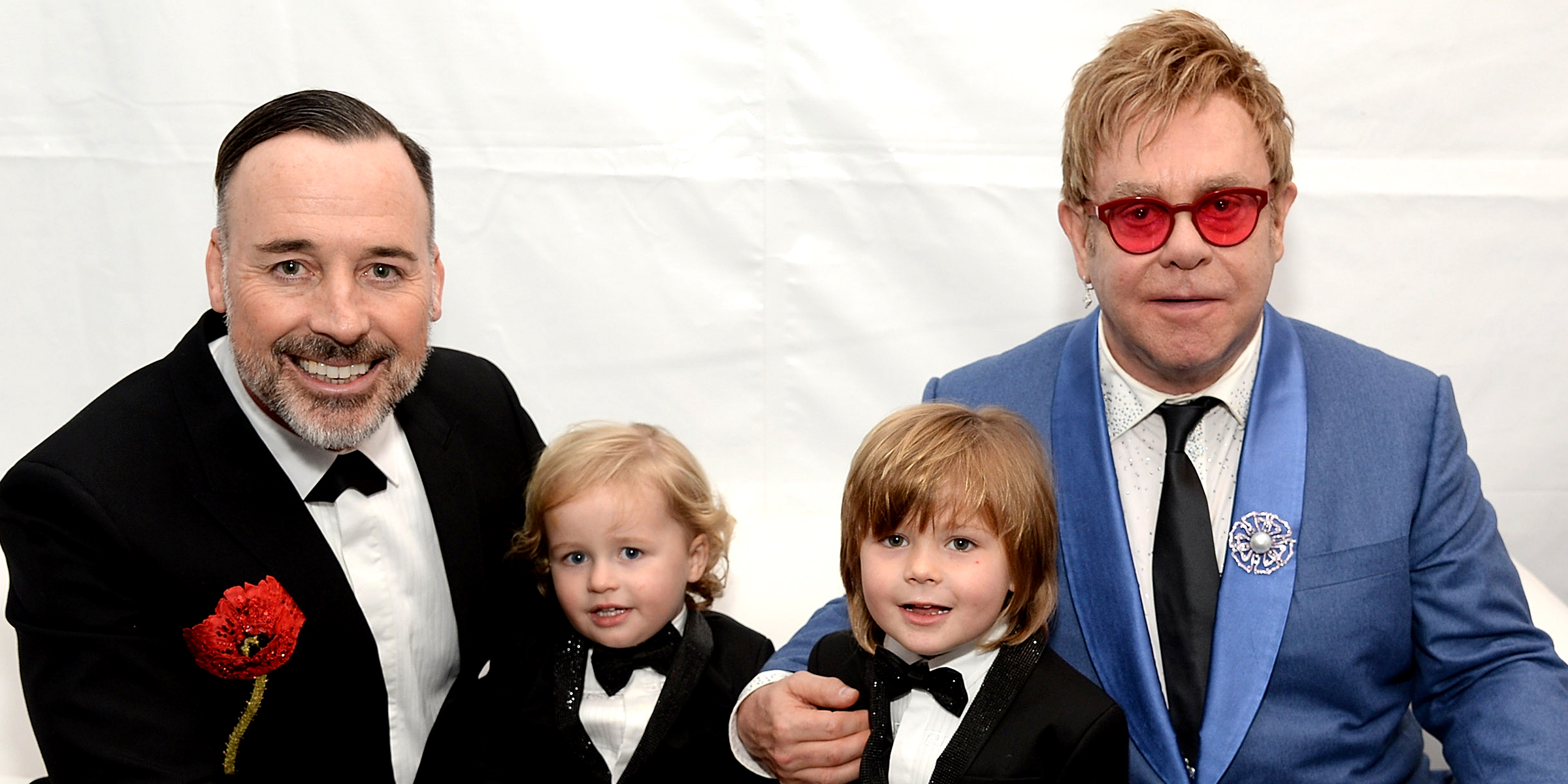 David Furnish and Elton John with their sons | Source: Getty Images