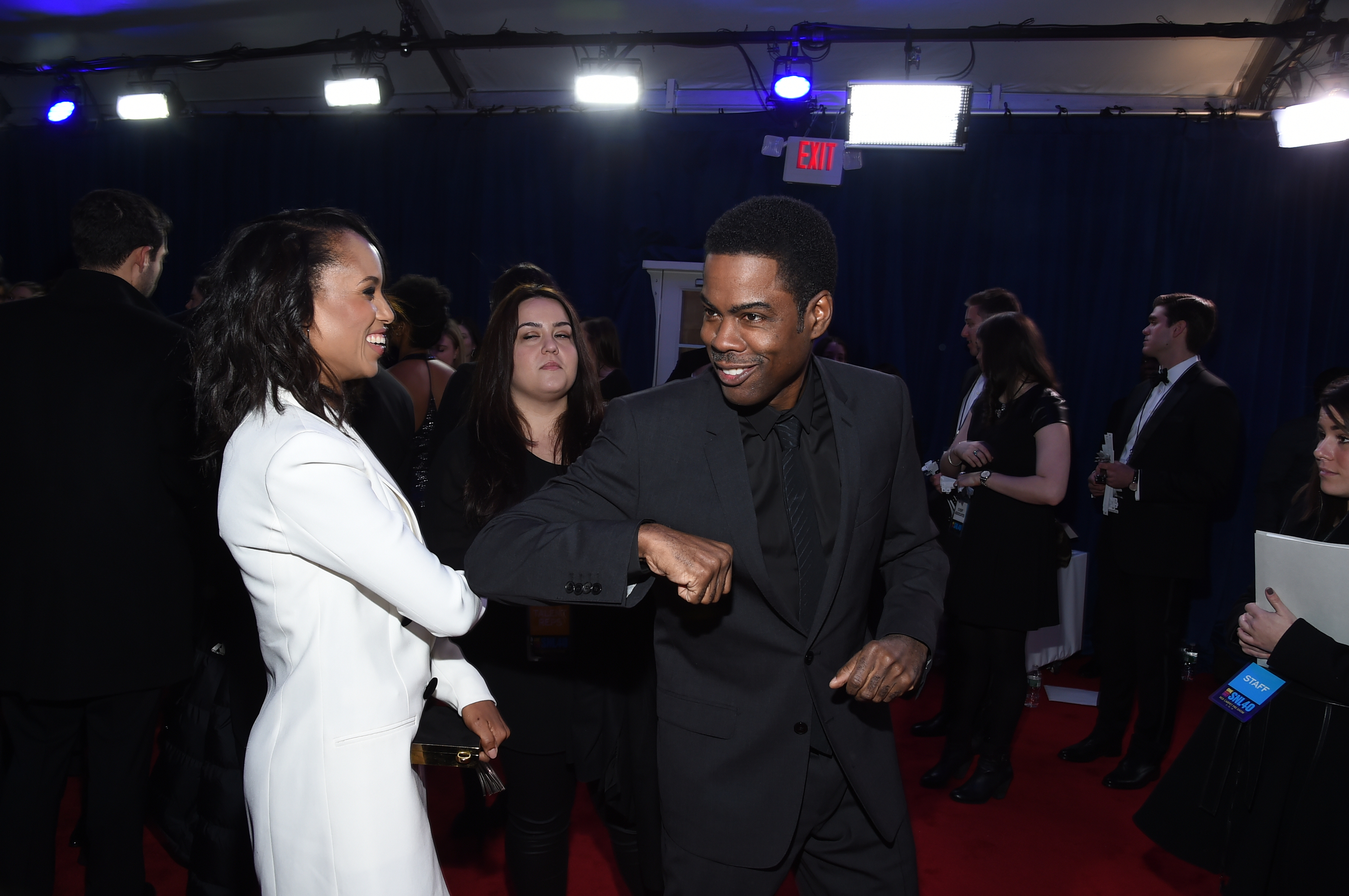 Kerry Washington and Chris Rock walk the red carpet at the SNL 40th Anniversary Special at 30 on February 15, 2015 | Source: Getty Images