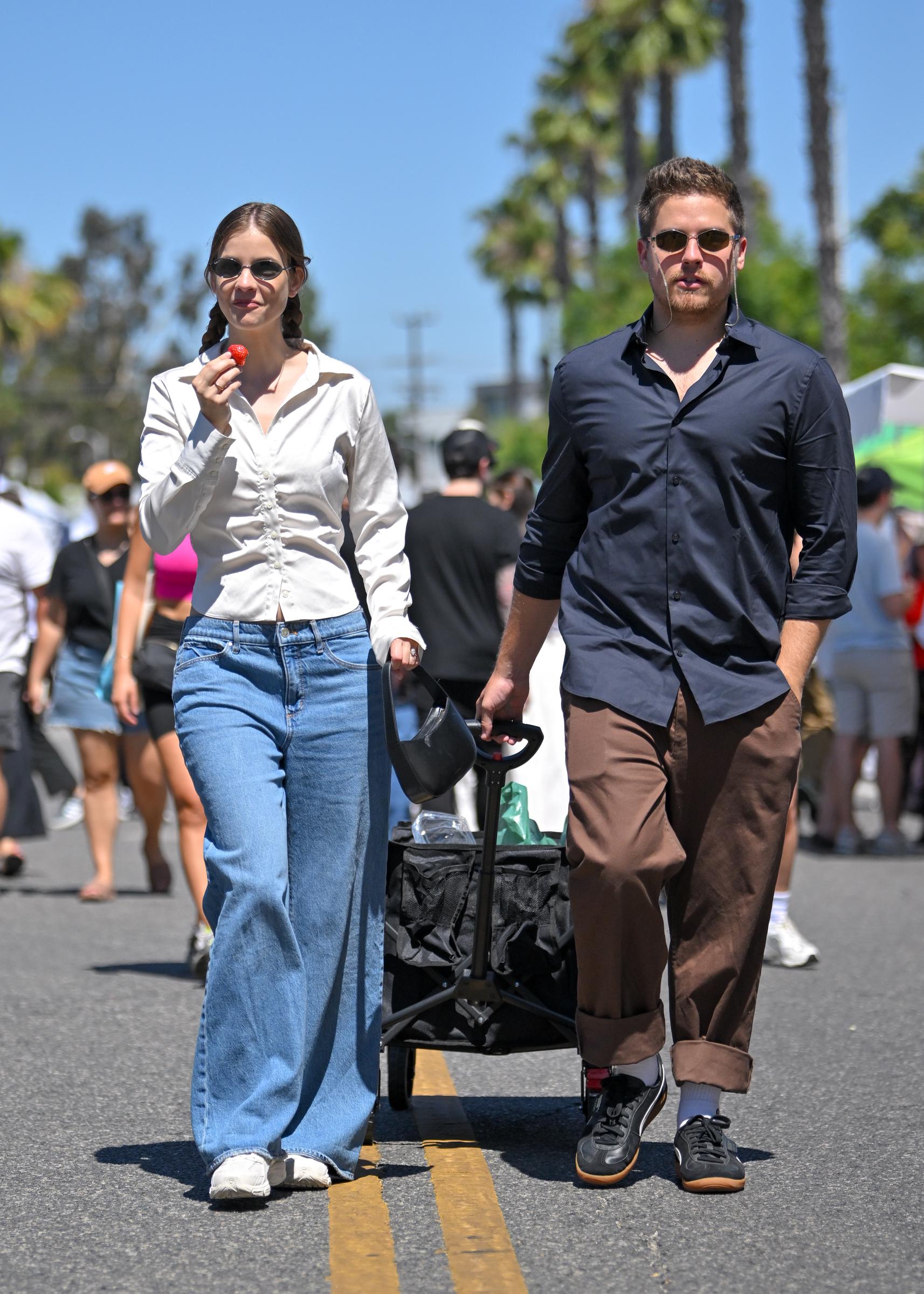 Barbara Palvin and Dylan Sprouse spotted out in Los Angeles, California on June 29, 2025. | Source: Getty Images