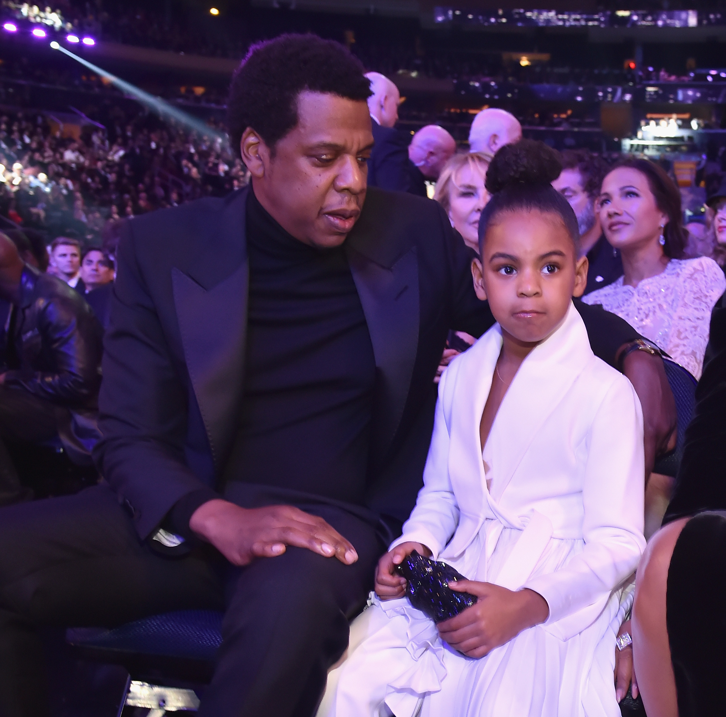 Blue Ivy Carter and Jay-Z attend the 60th Annual GRAMMY Awards on January 28, 2018 | Source: Getty Images