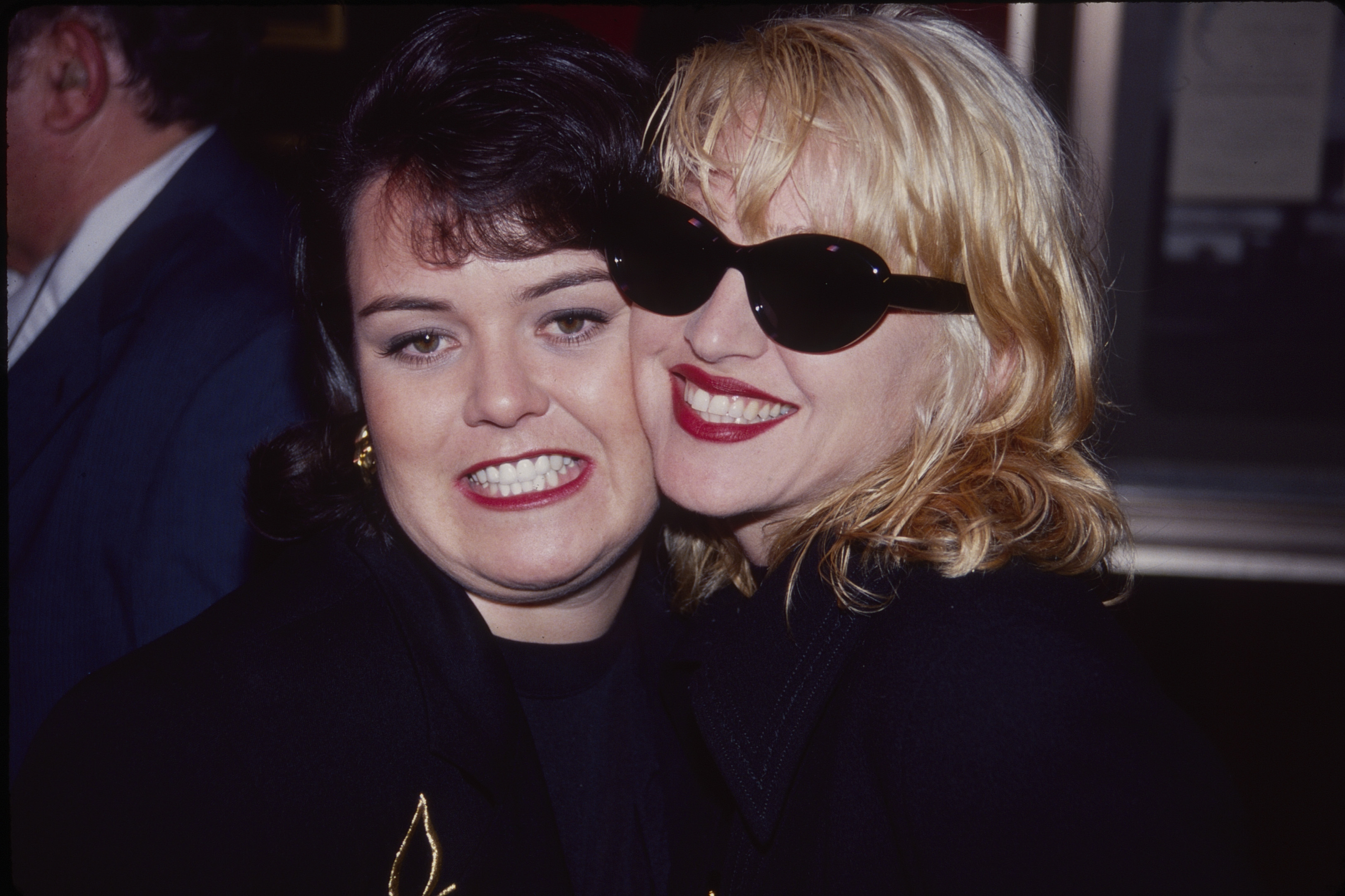 She and the singer have been friends for decades. At this event, Rosie O'Donnell and Madonna attended the premiere of "A League of Their Own" at the Ziegfeld Theater on June 25, 1992, in New York City, New York. | Source: Getty Images