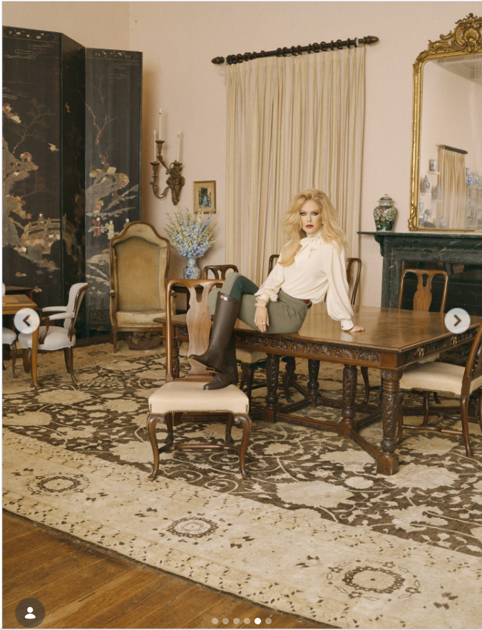 Nicole Kidman poses inside an elegant room for her British Vogue September 2026 cover story, as the actress reflects on her 43-year career, her changing personal life and her decision to face the future with hope. | Source: Instagram/britishvogue