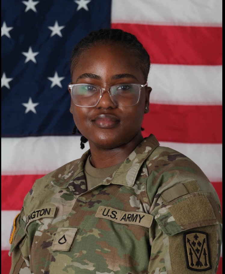 Specialist Mariyah Symone Collington poses for an official military portrait as seen in a post dated May 14, 2026. | Source: Facebook/Lake and Sumter Style Magazine