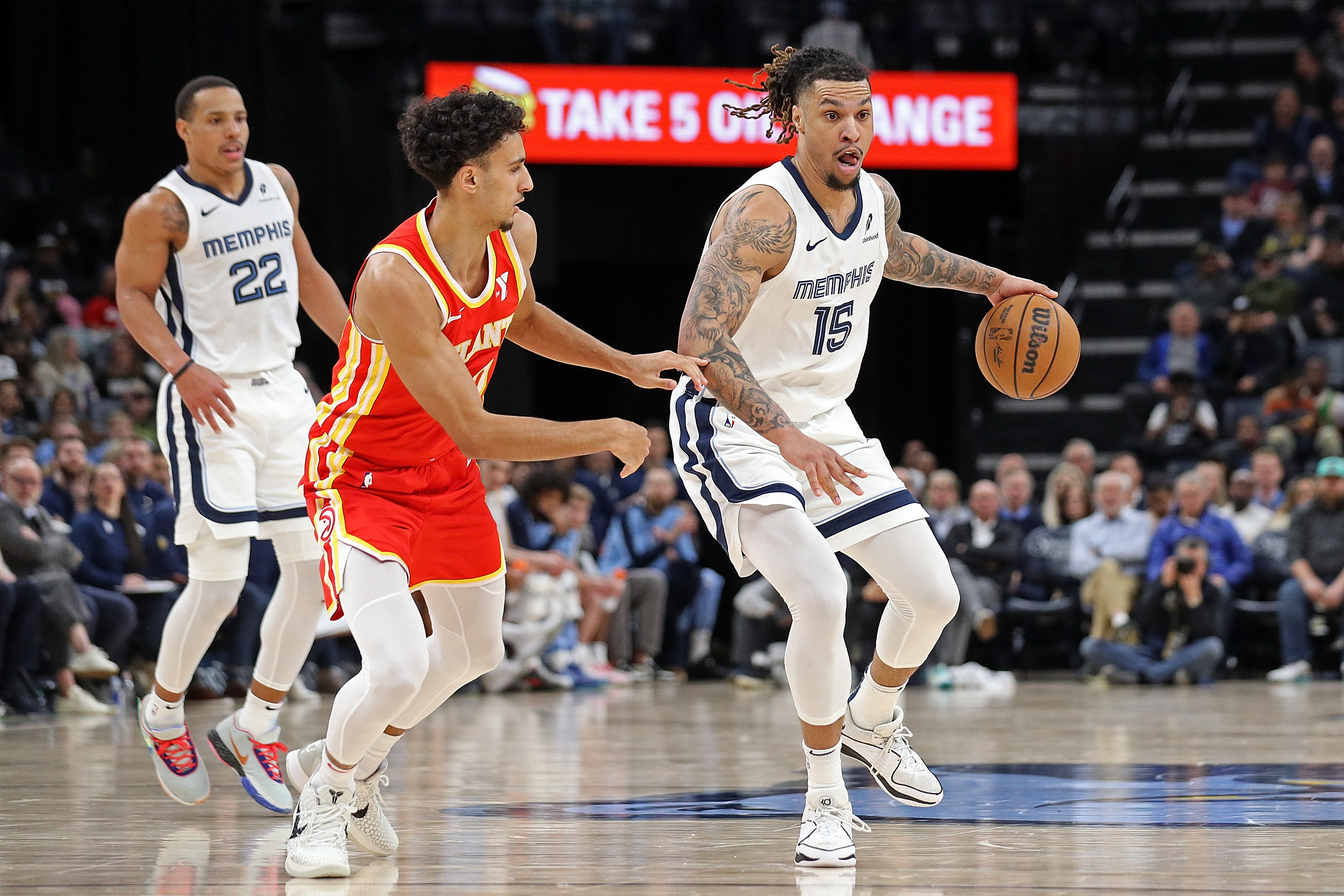 Brandon Clarke during the Memphis Grizzlies' game against the Atlanta Hawks at FedExForum in Memphis, Tennessee, in March 2025 | Source: Getty Images