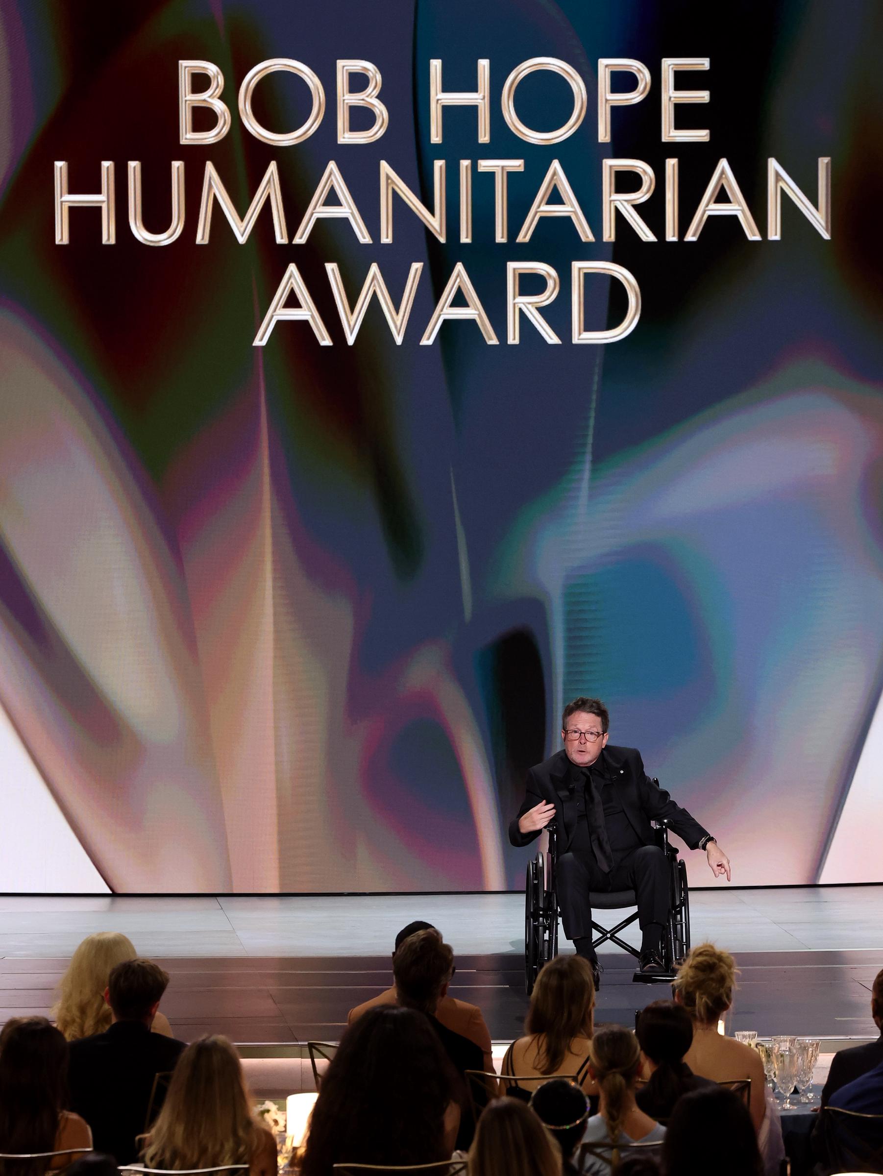 Michael J. Fox received the Bob Hope Humanitarian Award during one of the night's most emotional moments. His speech reflected on Bob Hope's legacy and Fox's own work advocating for Parkinson's research. | Source: Getty Images
